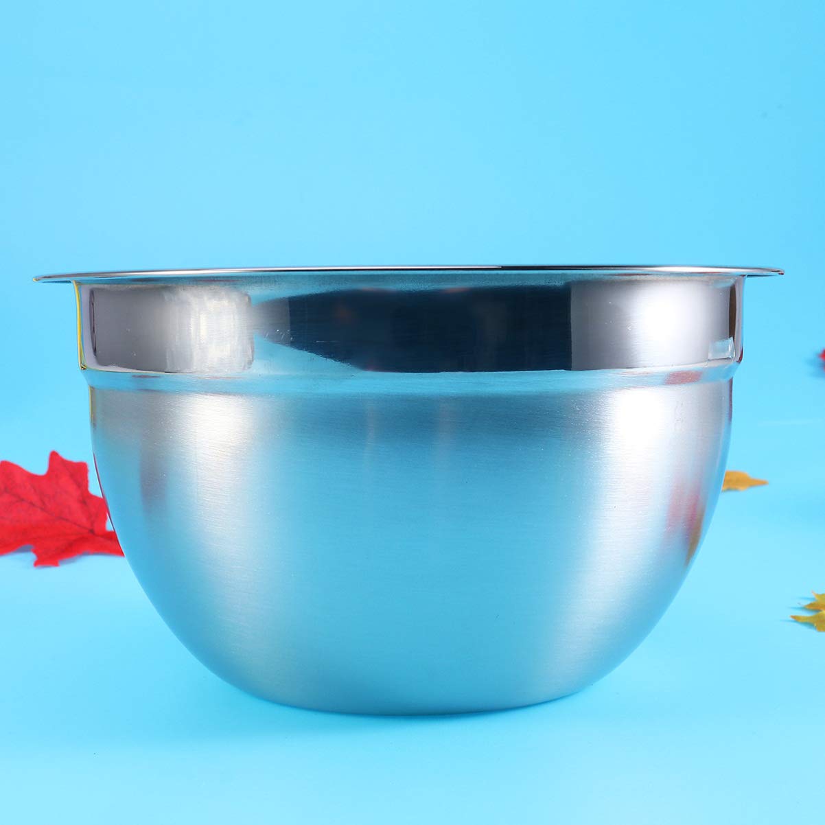 5-Piece Stainless Steel Mixing Bowls Set - Fruit Salad Bowl, Vegetable Serving Bowl, Egg Beating Bowl for Kitchen, Baking & Food Prep | Durable & Easy Clean