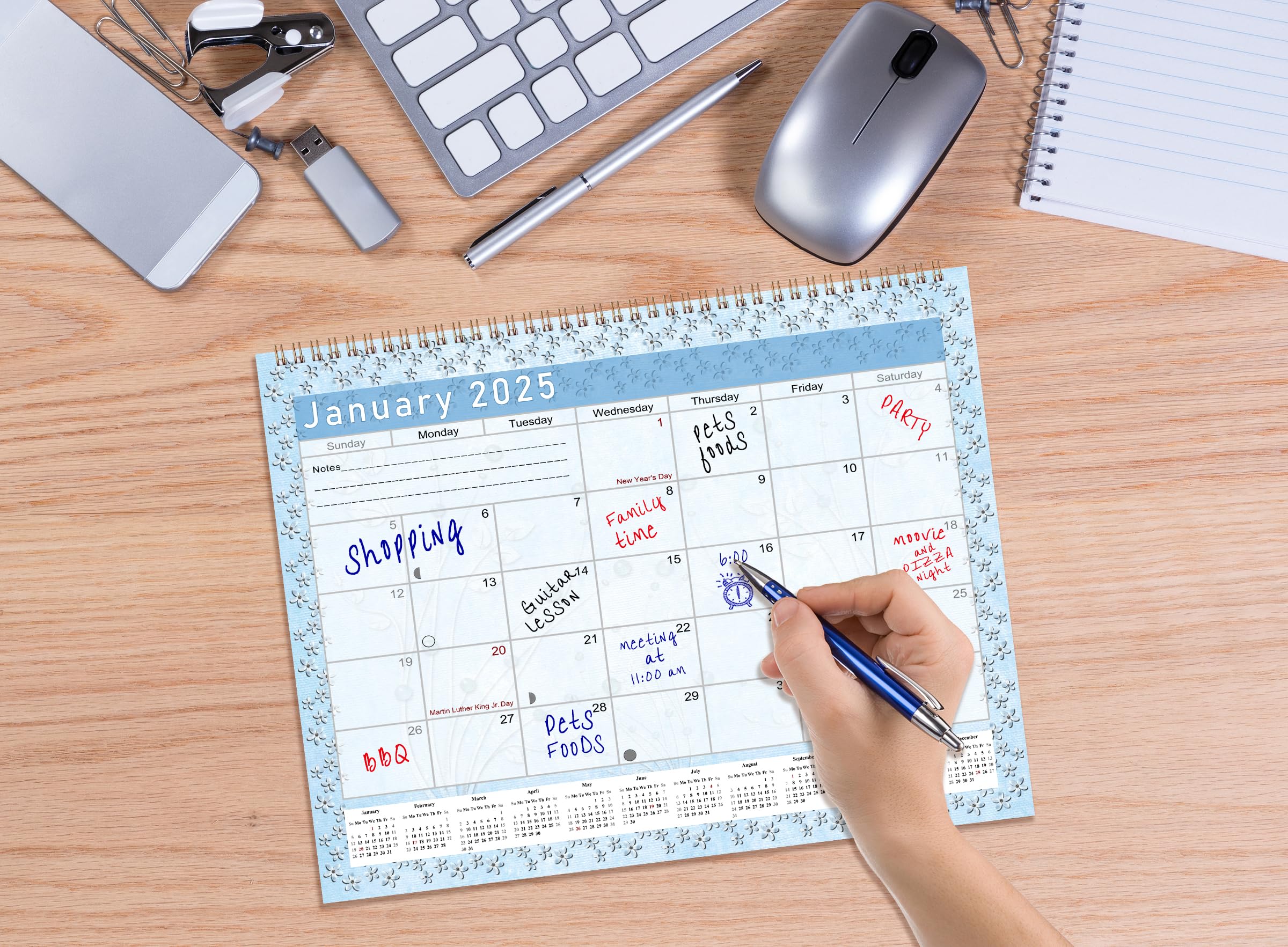 2025 Monthly Desktop & Wall Calendar Planner with Habit Tracker - Daily Weekly Monthly Goal Setting Motivational Journal - Inspirational Productivity Tool (Edition #018) - Perfect for Office, Home & School Organization