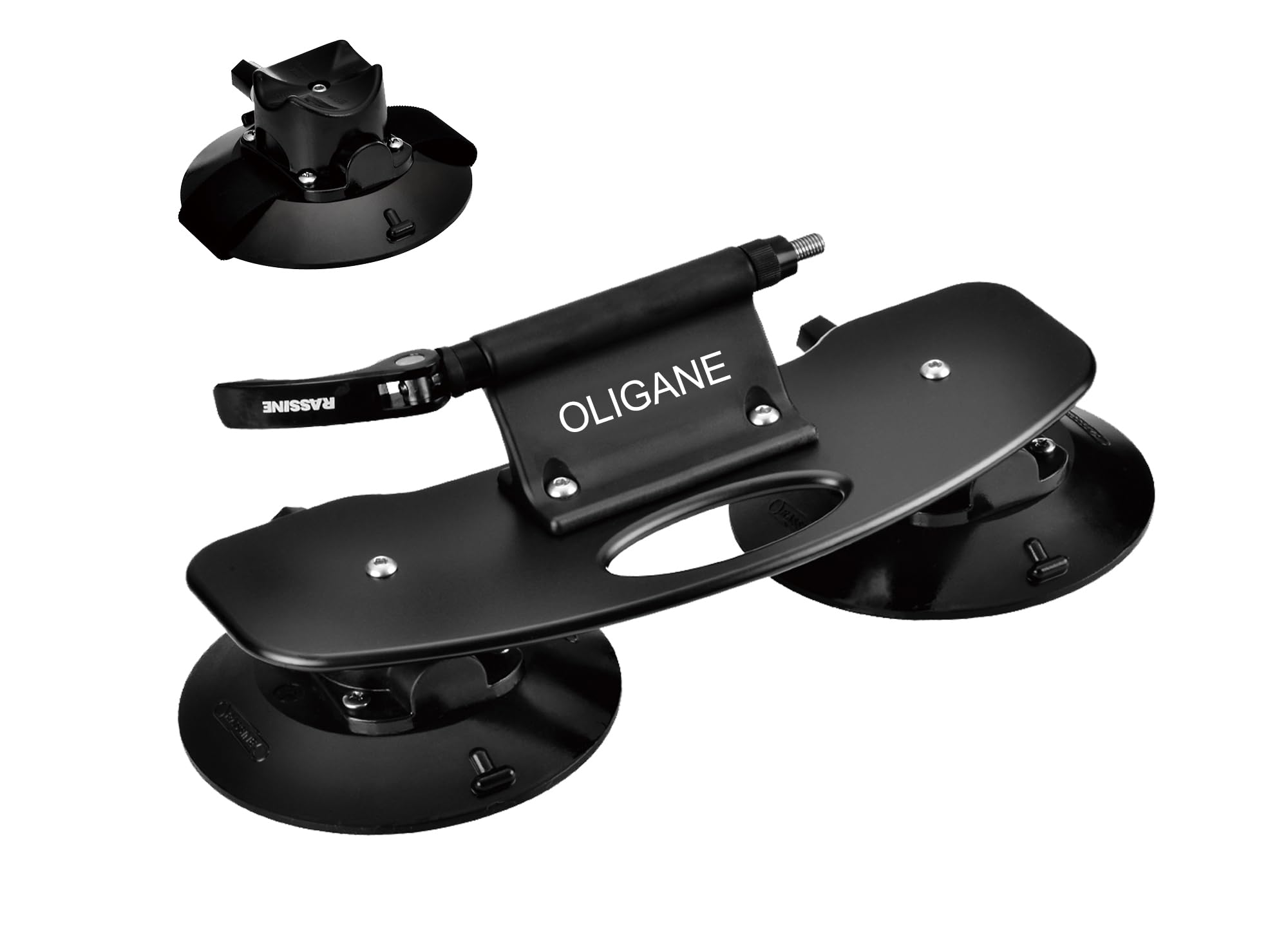 Suction Cup Bike Rack for Car Roof - 3 Vacuum Cup Fork Mount Rack, Aluminum Alloy Bicycle Holder for 9x100mm & 12x100mm Quick Release & Barrel Shaft Bikes (Black) - Perfect for Road Trips, Mountain Biking Adventures & Secure Bike Transport