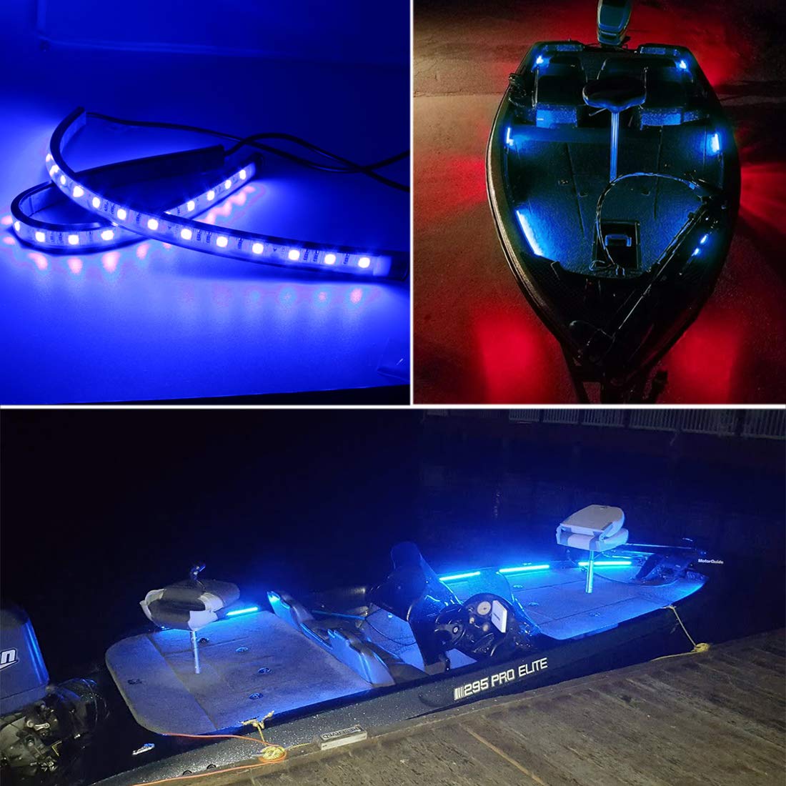 Boaton Marine LED Boat Navigation Lights - Waterproof Deck Lights for Pontoon, Bass, Jon Boats & Jet Skis - Easy No-Drill Installation for Night Fishing & Interior Lighting | Perfect for Kayaking & Water Safety