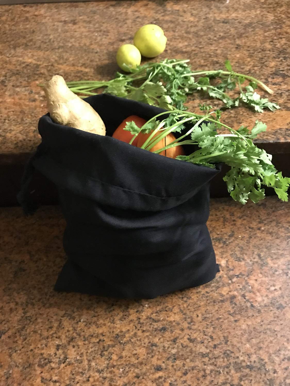 Premium Reusable 12x16 Inches Cotton Muslin Produce Bags - Eco-Friendly Drawstring Storage for Fruits, Vegetables & Groceries (Black, 100-Pack) - Perfect for Farmers Market, Bulk Shopping & Zero Waste Lifestyle