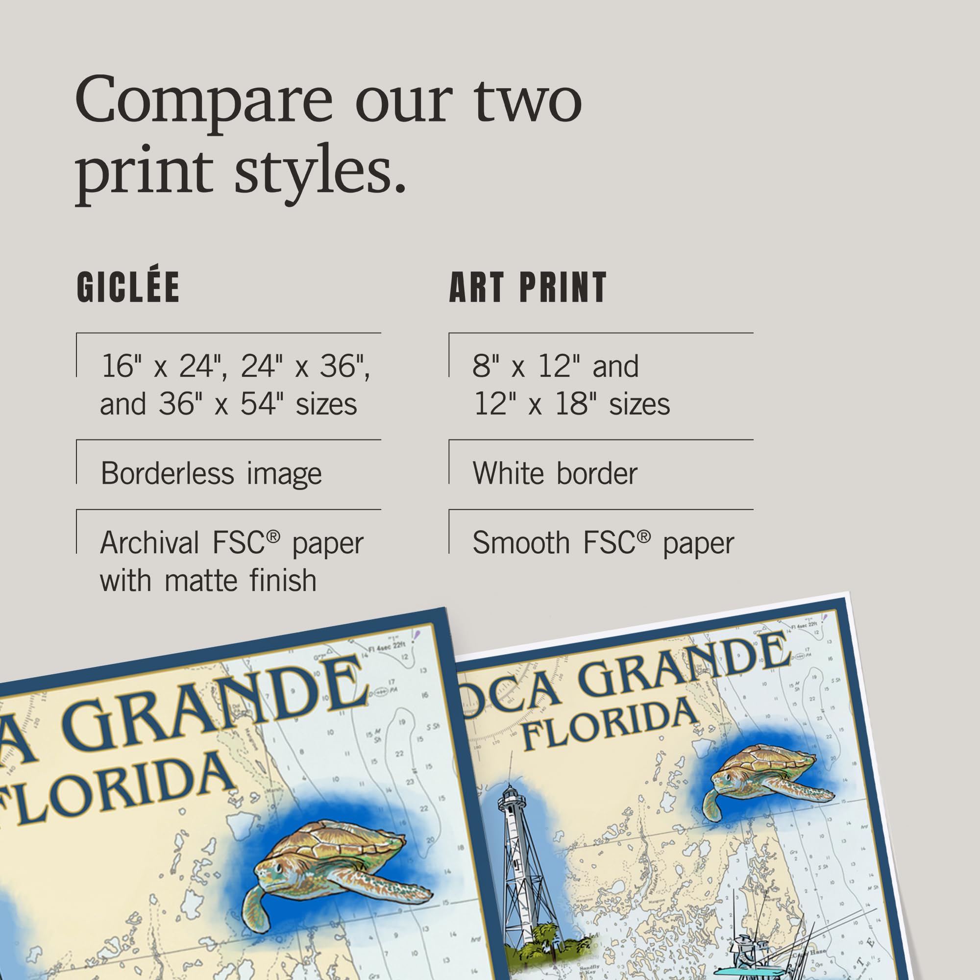 Lantern Press 16x24 Inch Giclee Print - Boca Grande Florida Nautical Chart Wall Art | Coastal Decor for Living Room, Beach House & Office