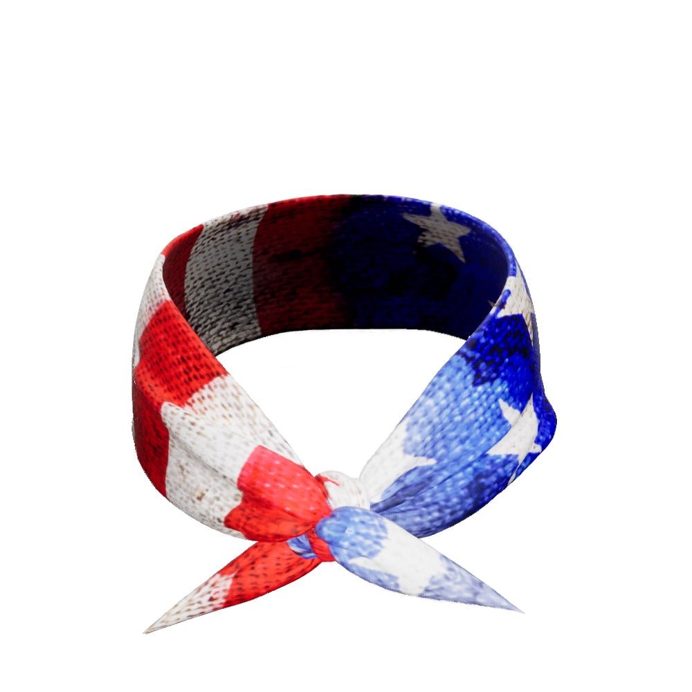 Old Glory Patriotic Tie Headband - American Flag Hair Accessory for Women & Girls - Perfect for 4th of July, Memorial Day & Sports Events