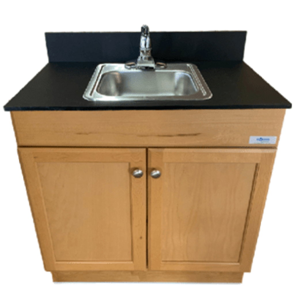 Portable Sink with Cabinet - White, Gray or Maple Finish | 38