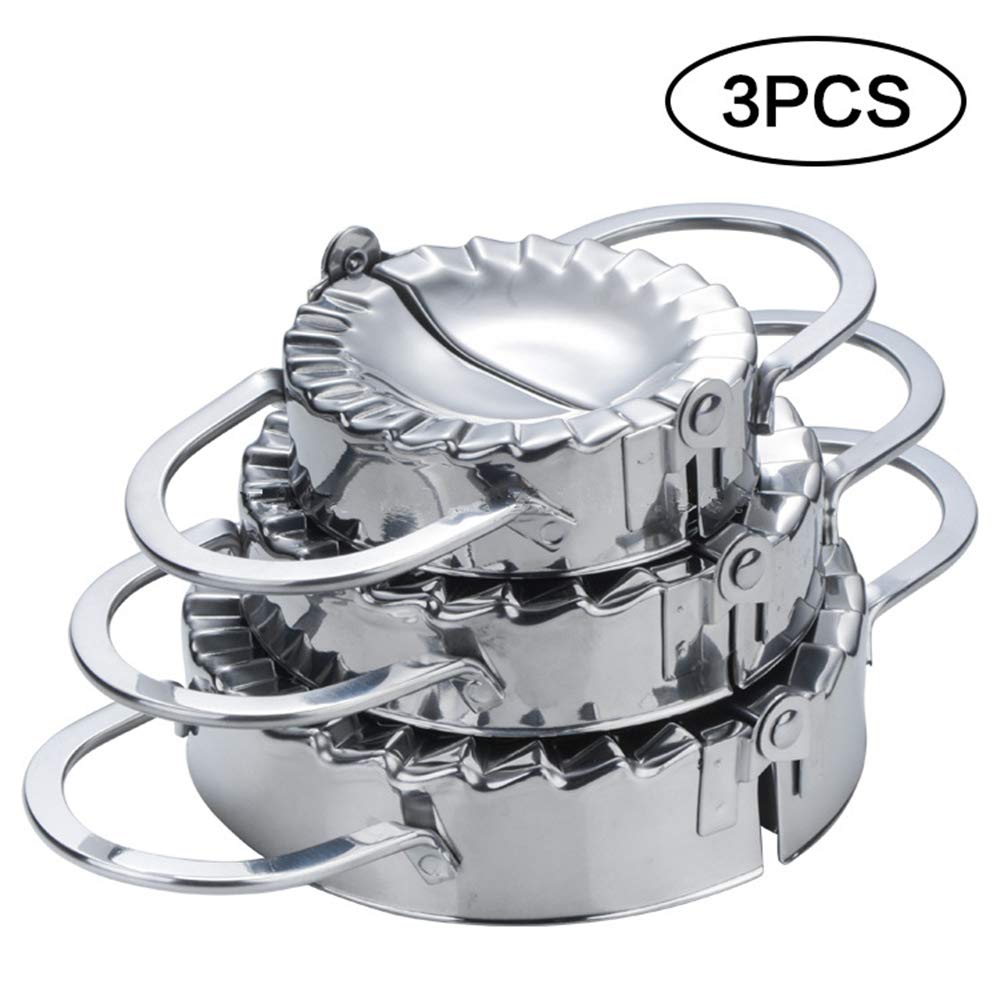Stainless Steel Dumpling Maker Set - 3 Size Dough Press for Ravioli, Empanada & Gyoza - Perfect for Homemade Pasta, Asian Dumplings & Latin Pastries