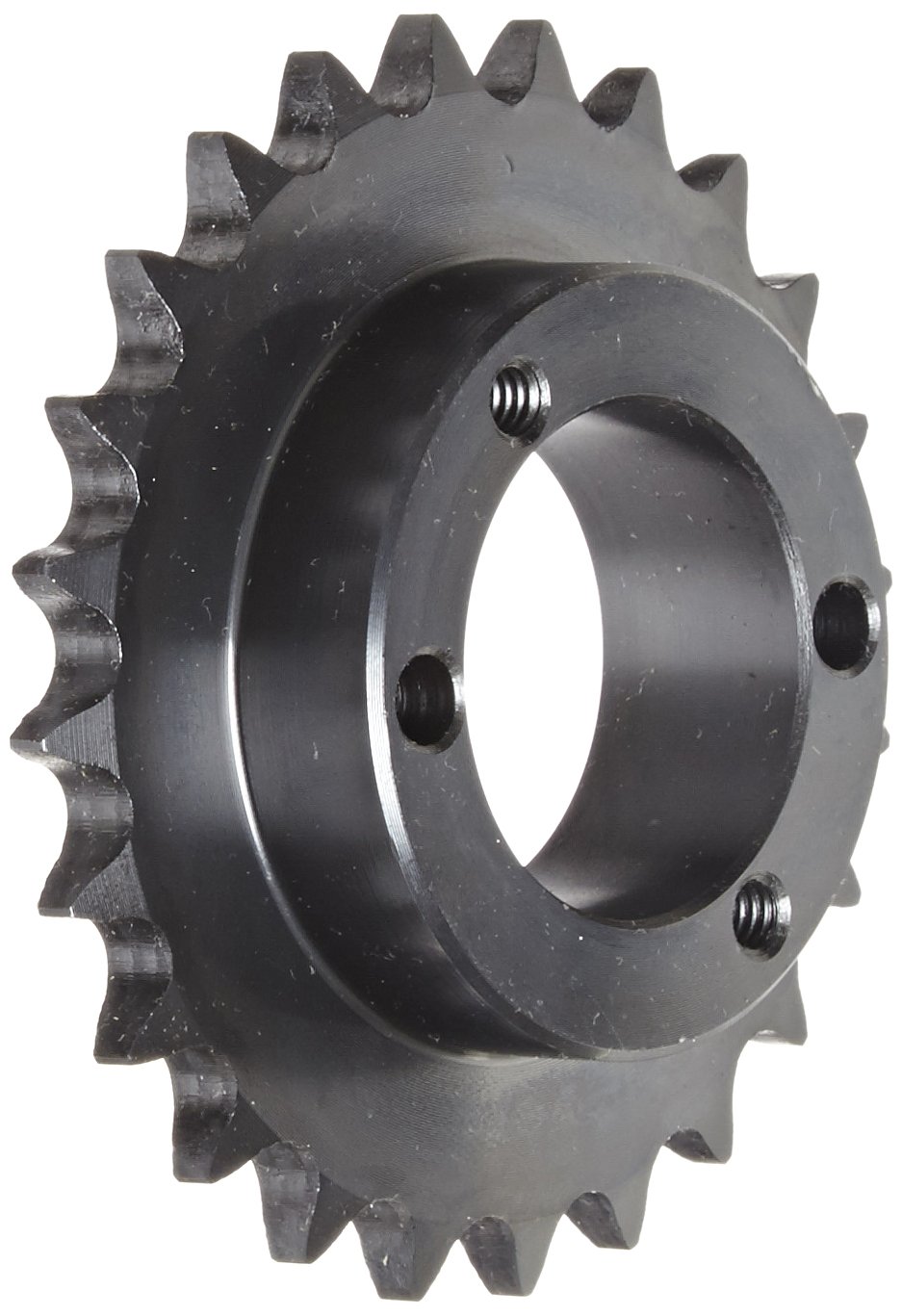 H40H24 Roller Chain Sprocket - Single Strand Split Taper Bushed Hardened Steel 40 Pitch 24 Teeth for Industrial Machinery & Conveyor Systems