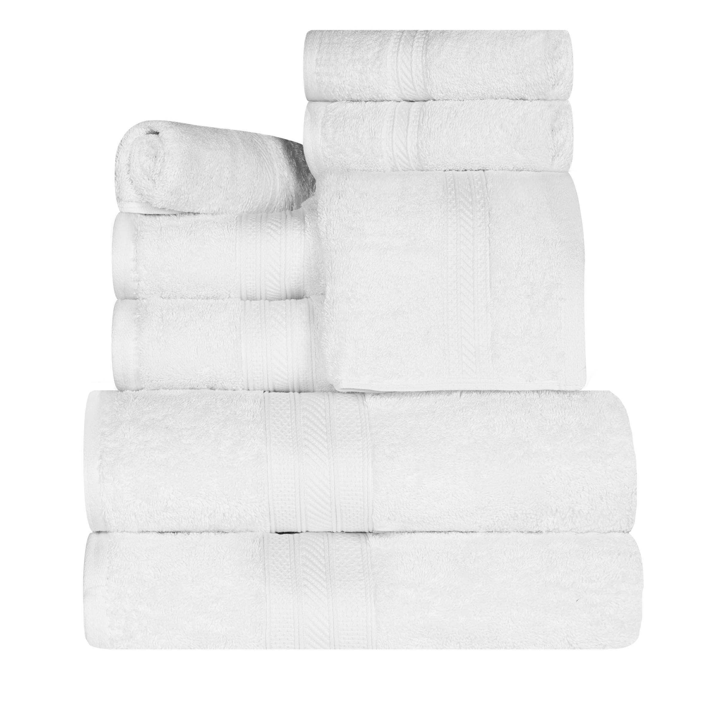 Premium Atlas Cotton Plush Absorbent Heavyweight 8-Piece Bath Towel Set - Ultra Soft & Quick-Drying for Spa, Gym & Luxury Bathroom Use