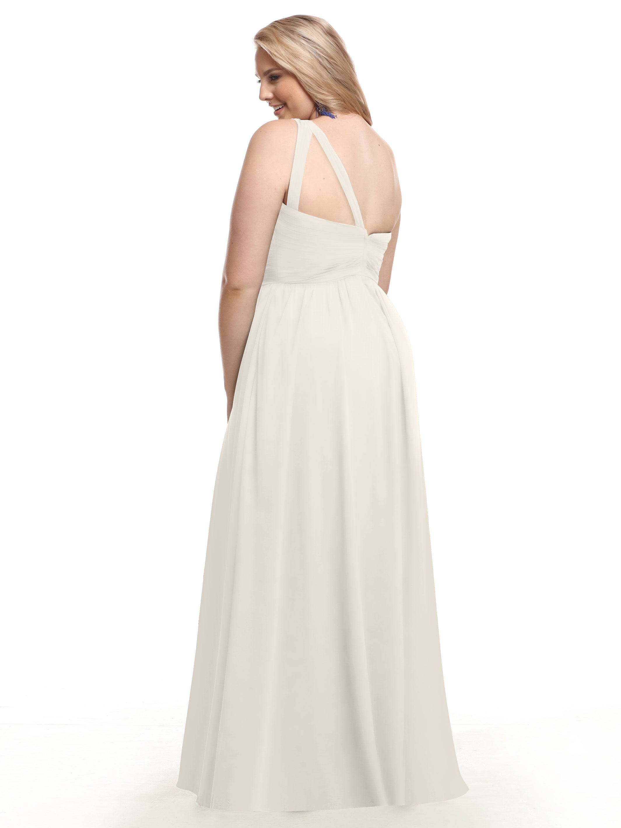 Elegant One Shoulder A-Line Chiffon Bridesmaid Dress with Ruching - Perfect for Weddings, Formal Events & Special Occasions (Style #80047)