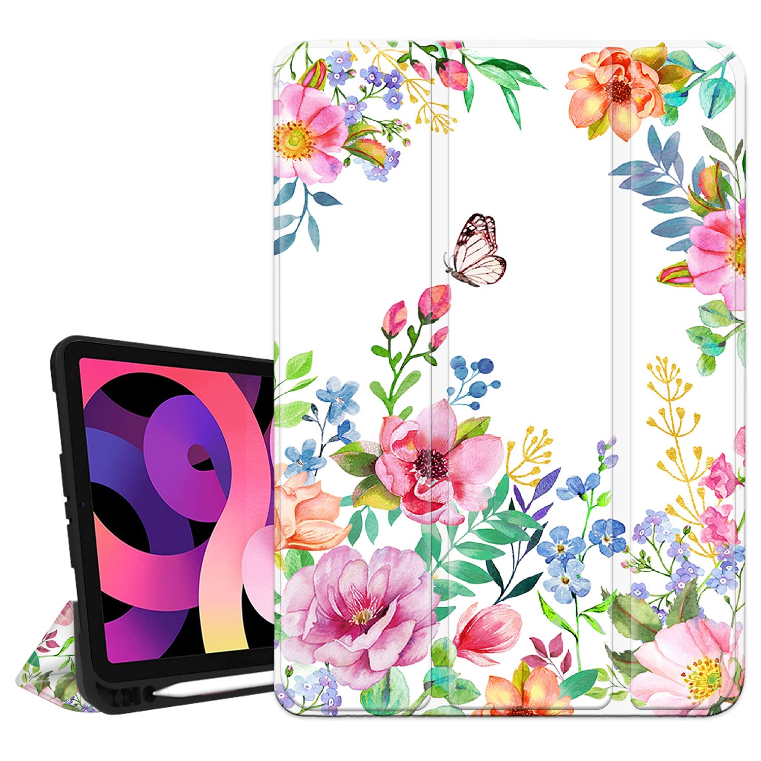 Hepix iPad Air 5th & 4th Generation Case with Pencil Holder (2020/2022) - Slim Trifold Stand Cover for 10.9