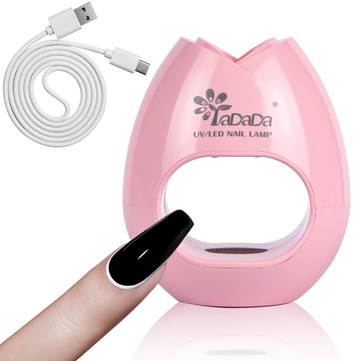 YADADA Mini UV LED Nail Lamp 8W - Professional Portable Nail Dryer for Gel Polish Curing, Manicure & Nail Art Tools - Perfect for Home & Salon Use (Pink)
