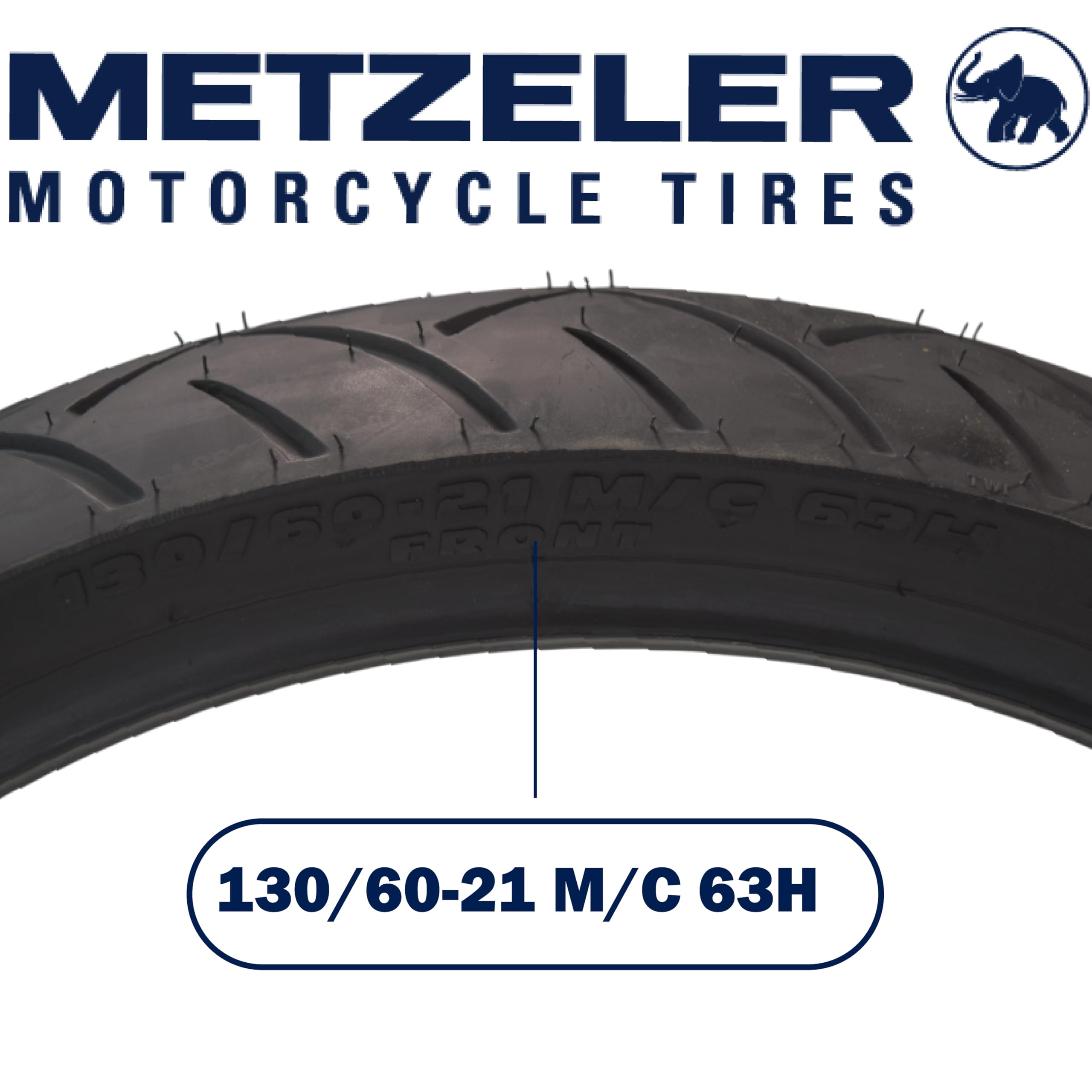 Metzeler ME 888 Marathon Ultra Front 130/60-21 63H Motorcycle Tire for Cruiser & Touring Bikes - High Mileage Durable Tire with Free Keychain - Perfect for Long Distance Rides, Highway Cruising & Adventure Touring