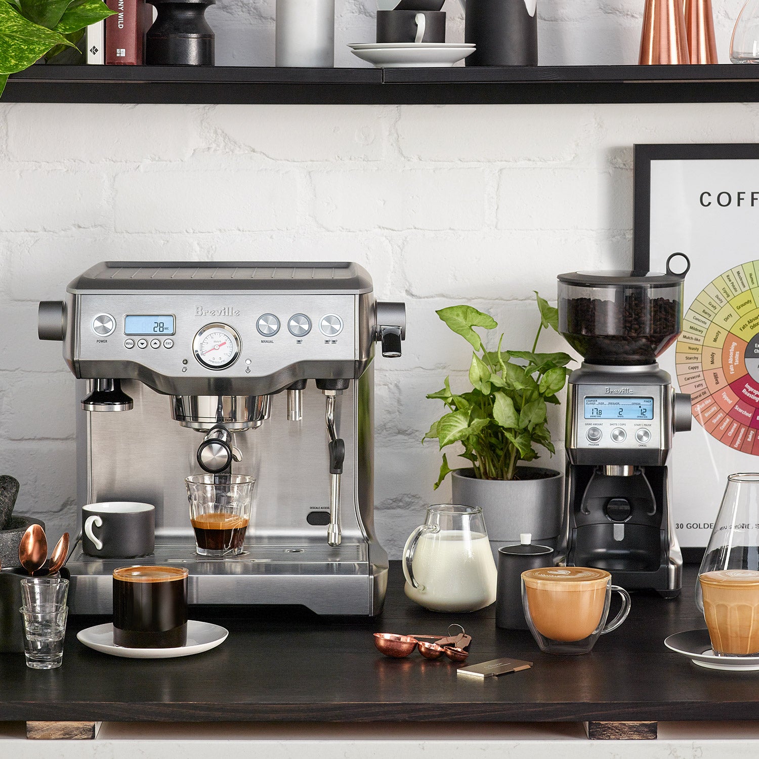 Breville BEP920BSS Dynamic Duo Dual Boiler Espresso Machine & Smart Grinder Pro Set - Professional Coffee Bar Setup for Home & Office Use