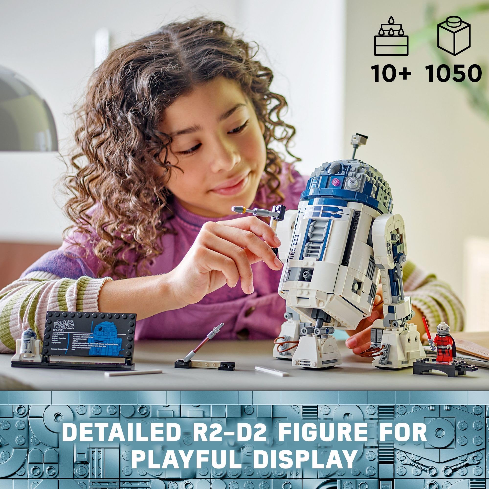 LEGO Star Wars R2-D2 Building Kit 75379 - 2314-Piece Collectible Droid Model for Adults & Kids 10+, Perfect for Display & Play - Includes Exclusive 25th Anniversary Darth Malak Minifigure - Great Gift for Star Wars Fans - Ideal for Home Decoration, Office Display & Creative Play