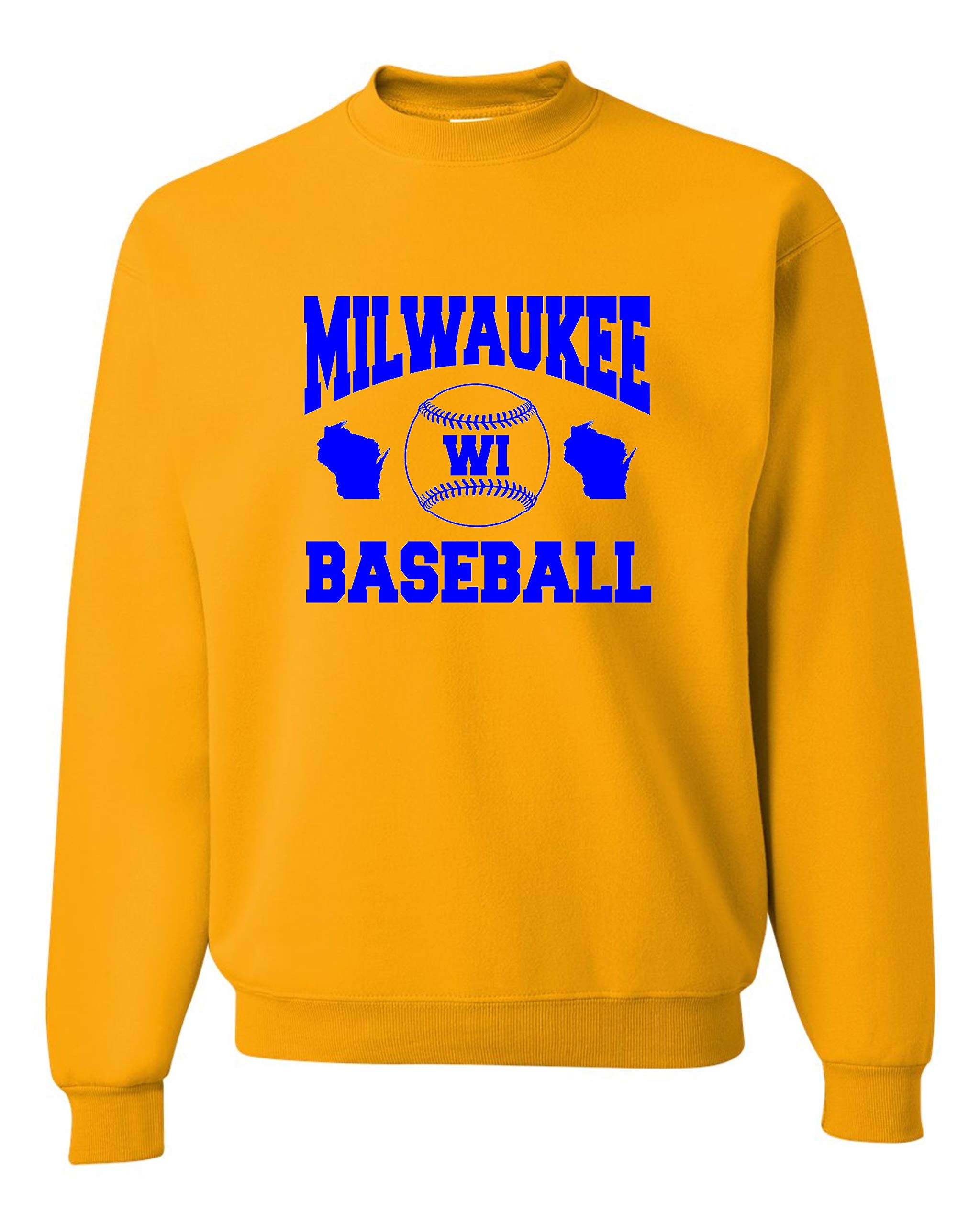 Go All Out Adult Milwaukee Wisconsin Baseball Sweatshirt - Comfortable Crewneck Pullover for Baseball Fans, Sports Enthusiasts & Casual Wear | Perfect for Game Day, Tailgating & Everyday Outfits