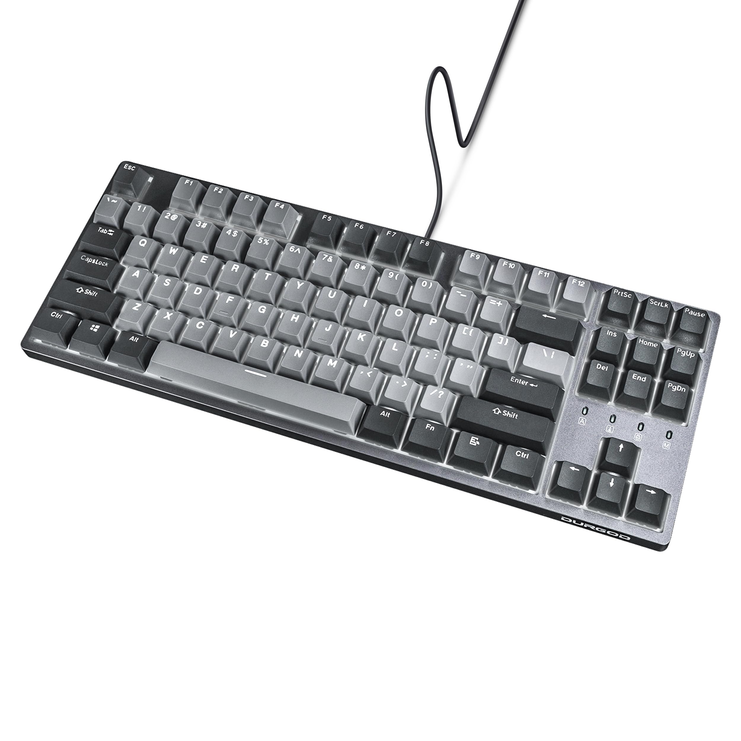 Durgod K320 Corona White Backlit TKL Mechanical Keyboard - 87 Key Tenkeyless USB C Wired Gaming Keyboard with Doubleshot PBT Keycaps, Programmable Keys, NKRO Rollover for Windows & Mac (Cherry MX Blue Switches) - Perfect for Office Work, Gaming & Typing