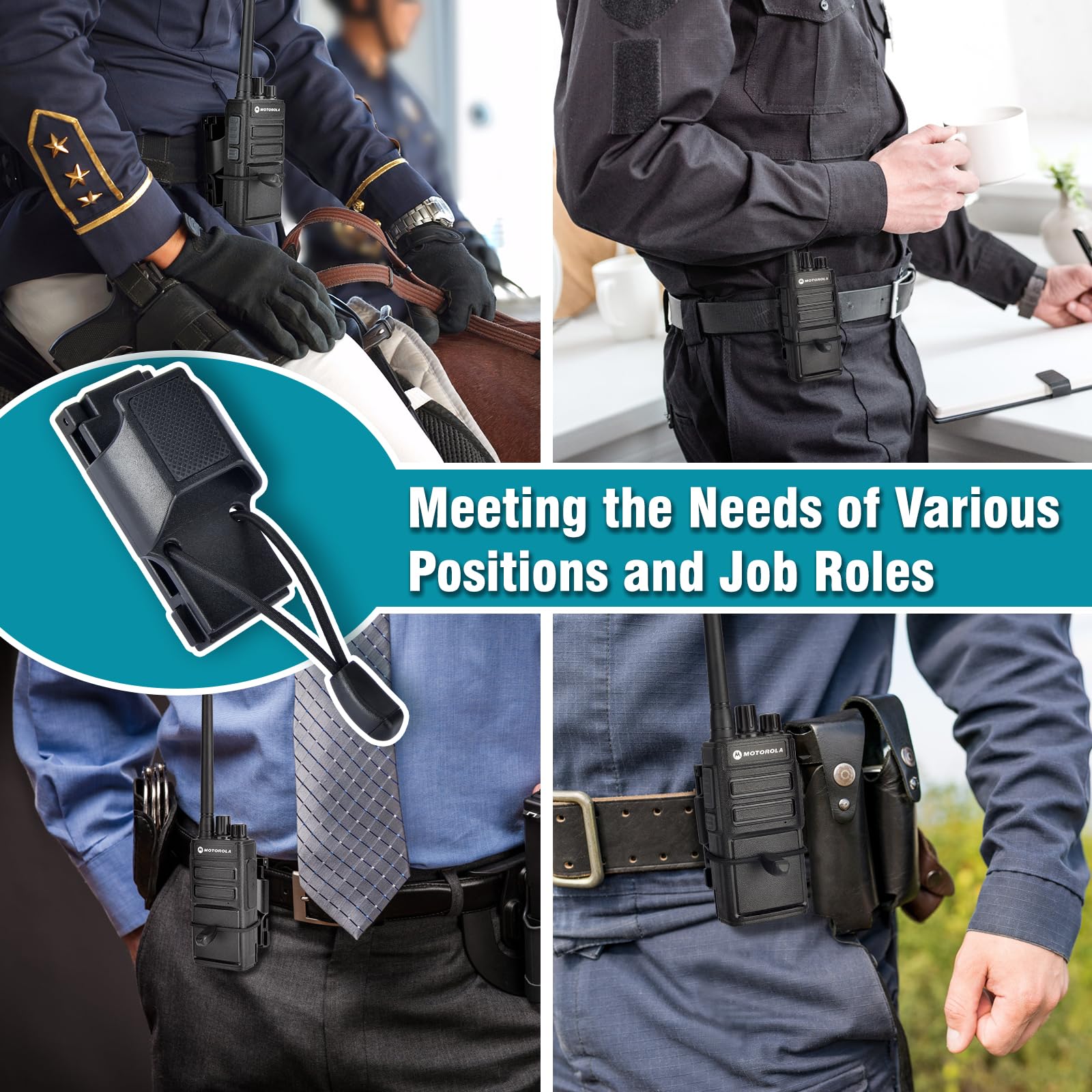 Tactical Radio Holster for Duty Belt - Secure Walkie Talkie Holder for Motorola, BaoFeng, Midland & Hytera Radios - Police & Law Enforcement Accessories - Perfect for Patrol, Security & Emergency Response Teams