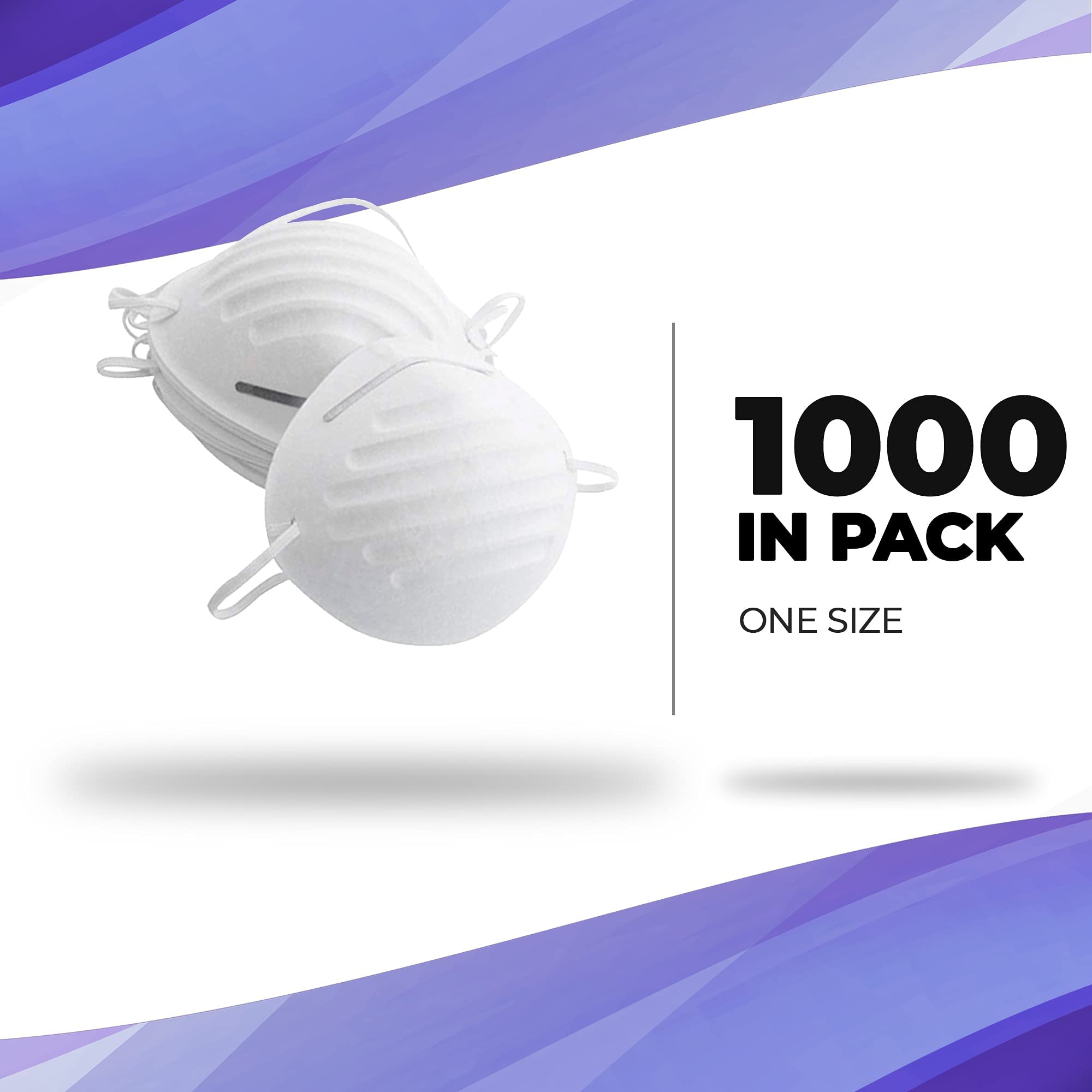 AMZ Dust and Particle Masks - Pack of 1000 Disposable Respirators with Elastic Straps for Sawdust, Garage Dust & Garden Work | Safety Face Masks for Woodworking, Construction, Landscaping & DIY Projects