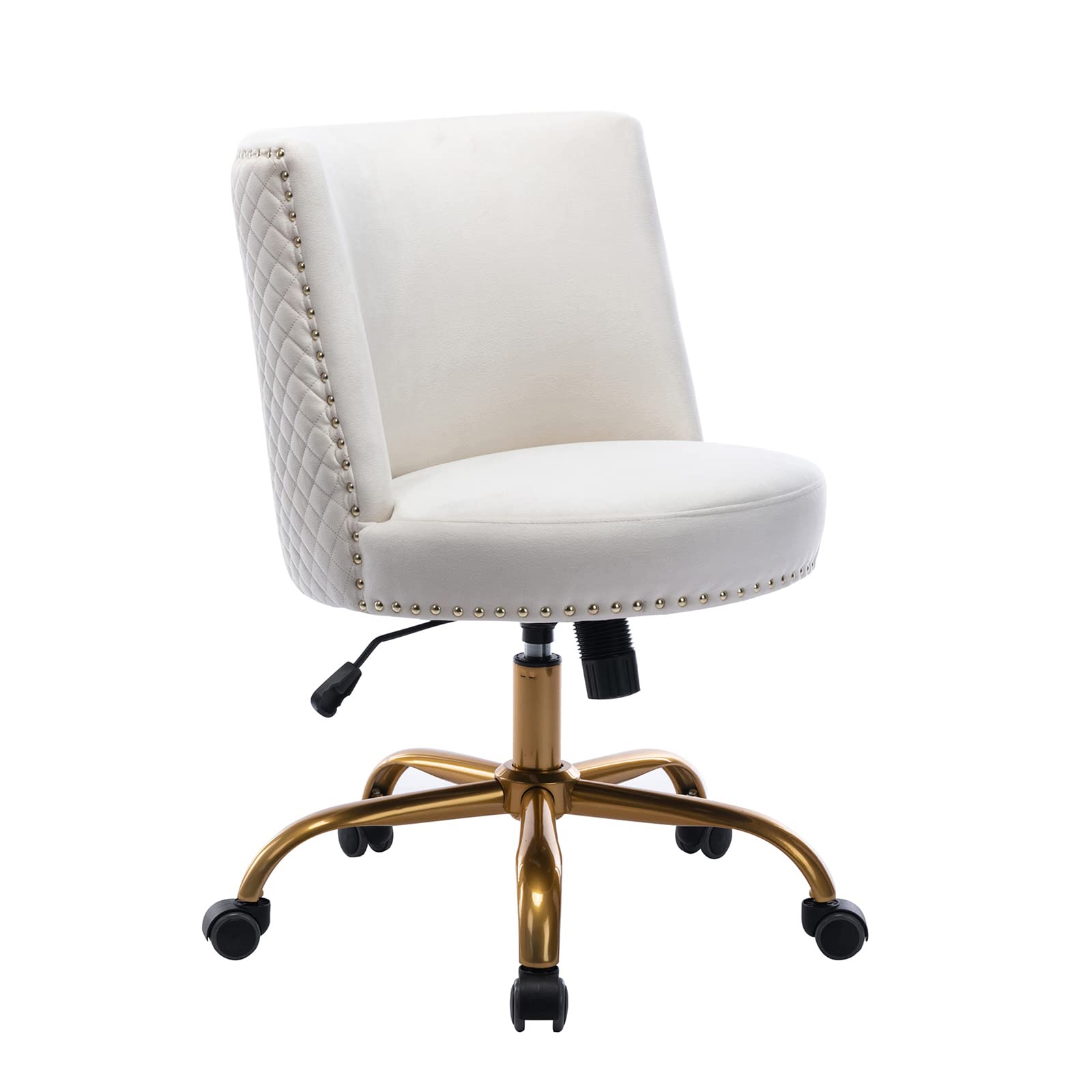 Velvet Home Office Desk Chair - Modern Swivel Accent Chair with Tilt Function for Computer Desk, Living Room & Bedroom - Ergonomic Grey Task Chair for Work, Study & Relaxation