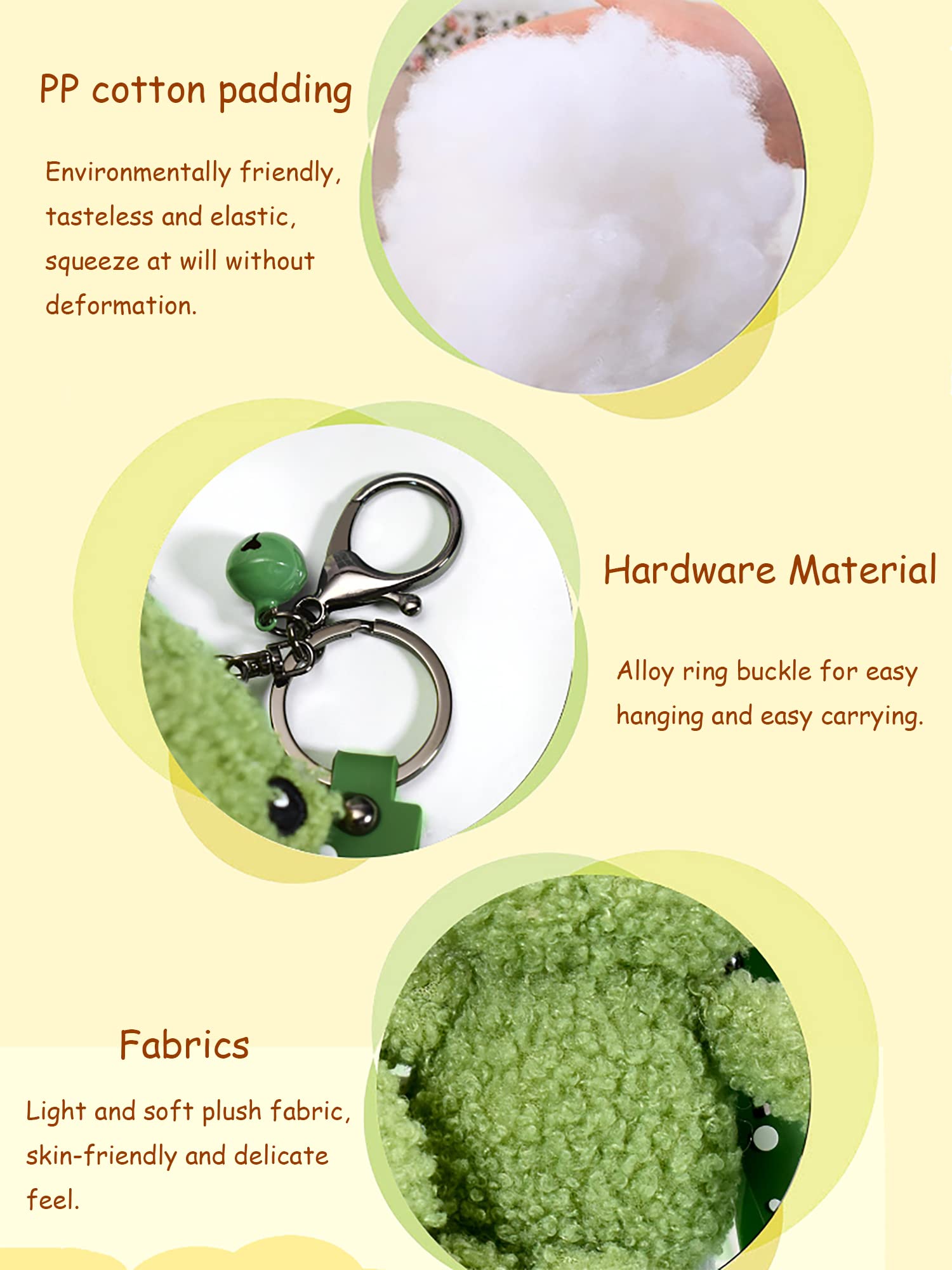 Adorable Frog Plush Keychain - Kawaii Cute Keyring Accessories for Backpacks, Bags, Purse & Car Keys | Perfect Birthday, Christmas, Valentine's Day Gift for Men & Women | Great for Everyday Use, Travel & Key Organization