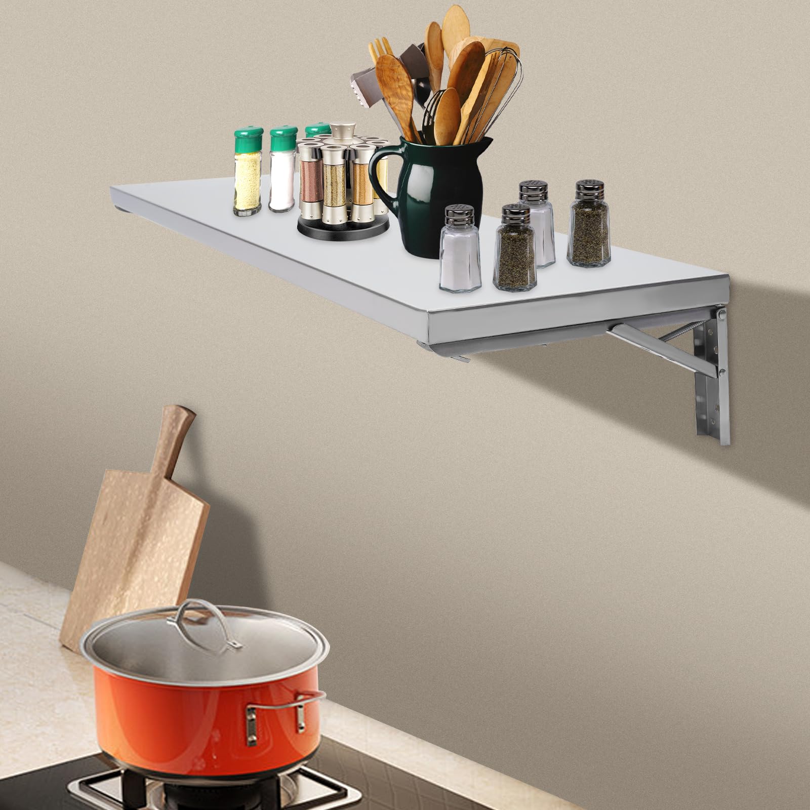 Stainless Steel Folding Concession Shelf 35.43