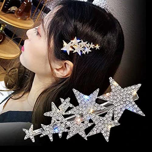 Glamifirsto Crystal Star Hair Clip for Women & Girls - Rhinestone Hair Accessories for Bangs, Parties, Weddings & Everyday Wear