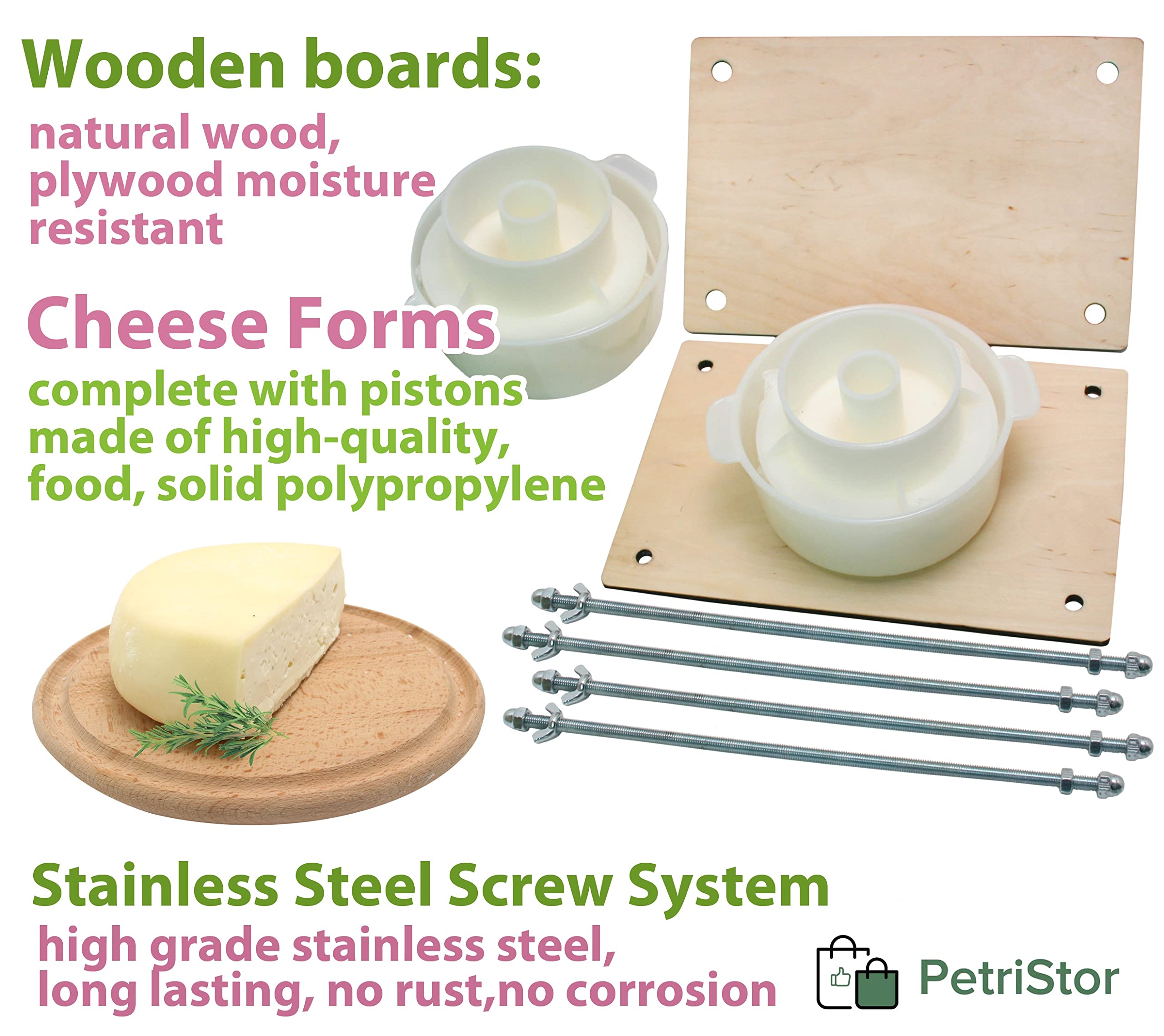 Premium Wooden Cheese Press Kit - 12
