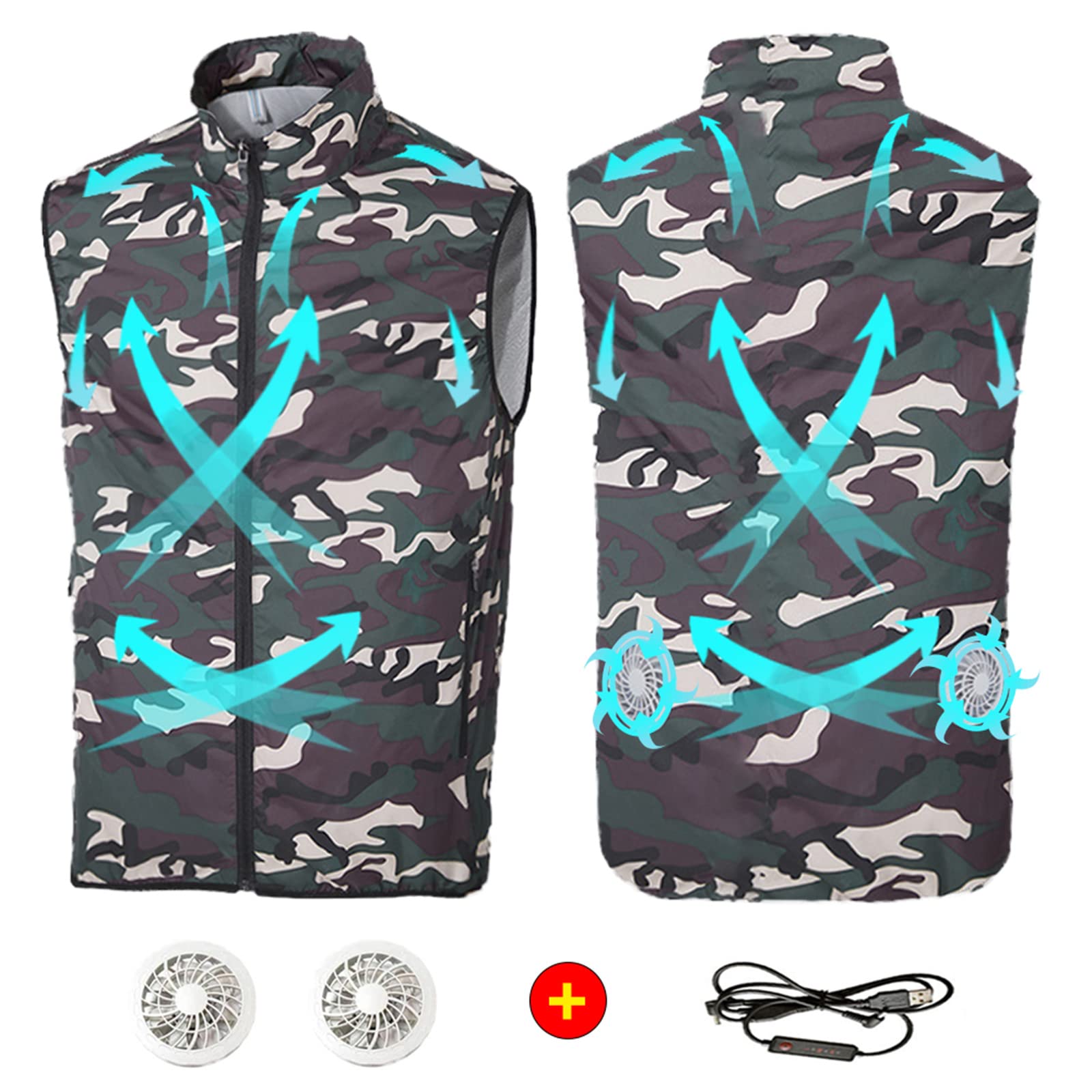 Cooling Jacket for Hot Weather - Summer Cooling Vest with Hood, 3 Adjustable Cooling Levels & UV Protection - Ideal for Outdoor Sports, Hiking, and Summer Activities