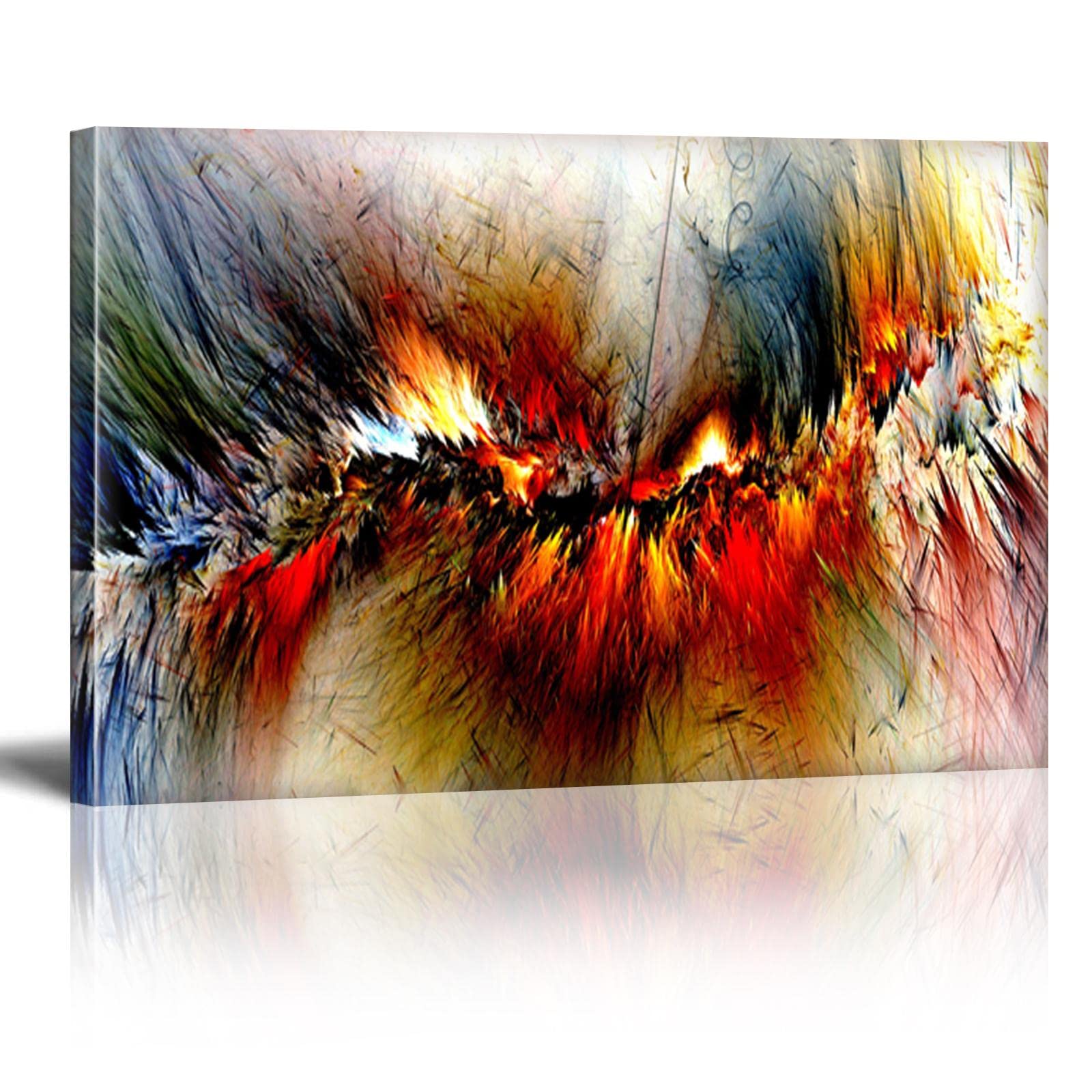Large Orange Abstract Canvas Painting - Modern Wall Art for Living Room, Ready to Hang (37x75 Inches) - Independent Thinking Design, Framed Home Decor for Contemporary Spaces