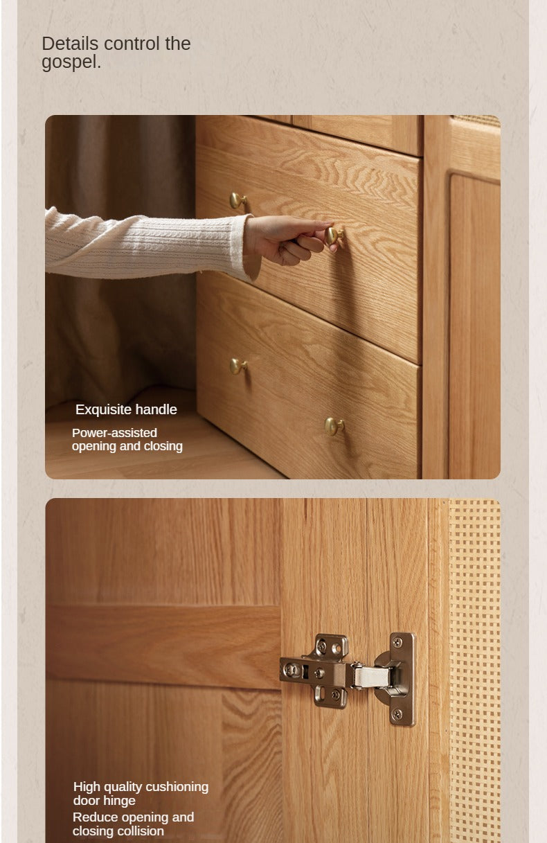 Solid Oak Wood Modern Wardrobe - Customizable Closet Organizer for Bedroom, Walk-in Closet & Home Storage