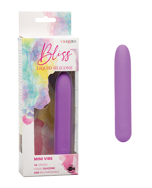 Bliss Liquid Silicone Rechargeable Mini Vibrator - Purple | Waterproof & Ultra Quiet Personal Massager for Women | Perfect for Stress Relief & Couples Intimacy