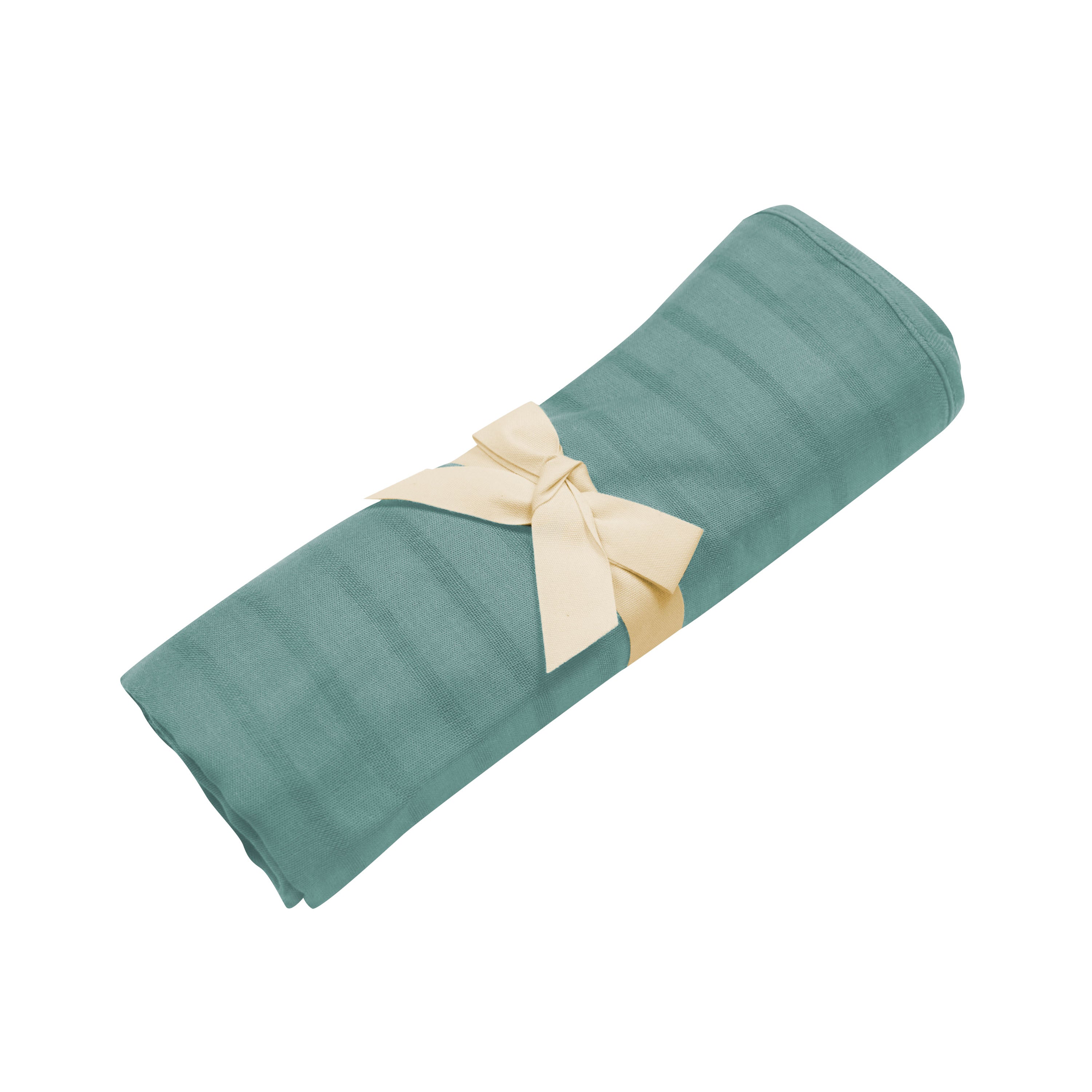 Organic Bamboo Muslin Swaddle Blanket - Soft & Breathable Baby Wrap for Newborns - Pine Green - Perfect for Swaddling, Nursing Cover & Stroller Blanket