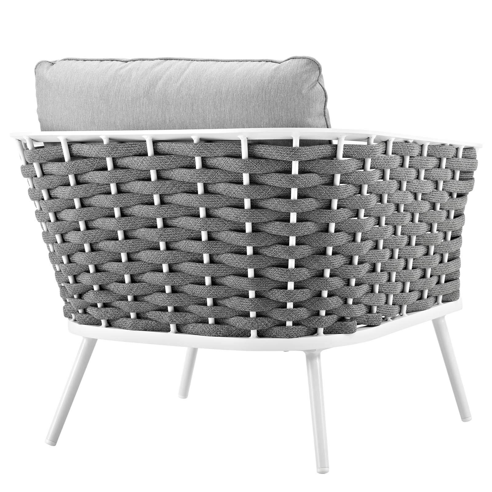 Modern Contemporary Outdoor Patio Lounge Chair - Aluminum Metal Steel Frame, White - Perfect for Balcony, Garden, Poolside & Backyard Relaxation