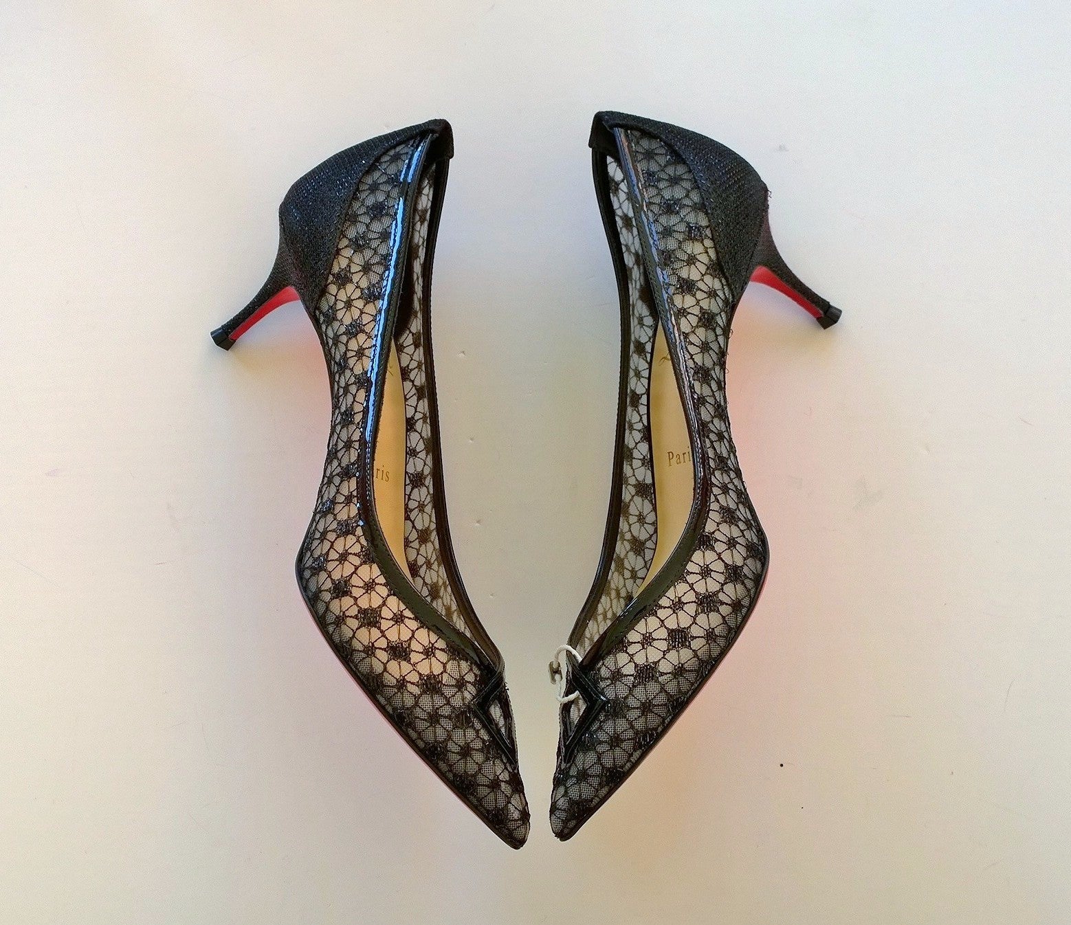 Christian Louboutin Neomid Black Lace Heels 55mm - Luxury Women's Stiletto Pumps for Weddings & Evening Events
