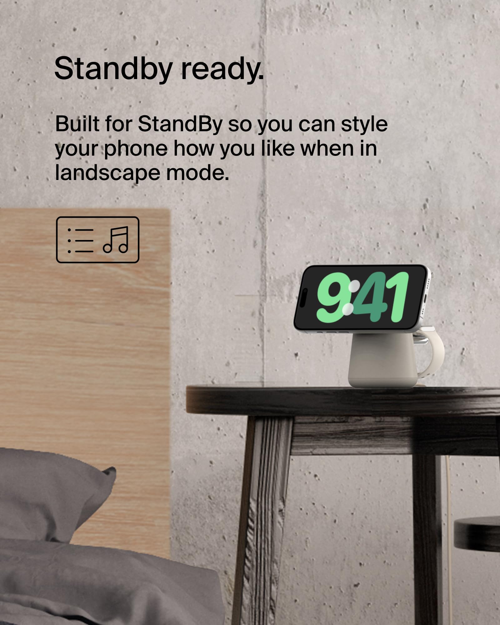 Belkin 2-in-1 MagSafe Wireless Charging Dock 15W Fast Charger for iPhone 16/15/14/13 Series & AirPods | Dual Charging Station with Power Adapter | Perfect for Bedside, Office & Travel (Sand Color)