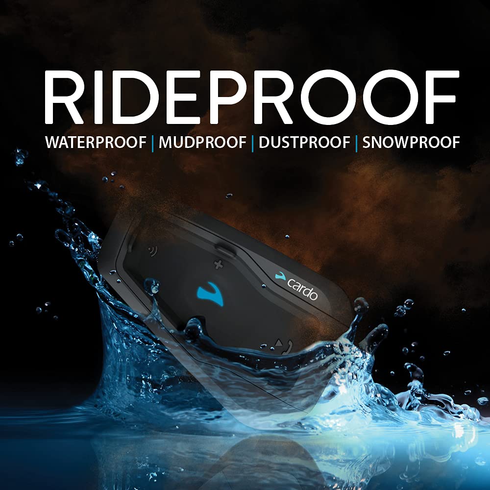 Cardo FREECOM 2 Plus Motorcycle Bluetooth Headset - 2-Way Communication System for Riders - Black (Single Pack) | Perfect for Group Rides, GPS Navigation & Hands-Free Calls