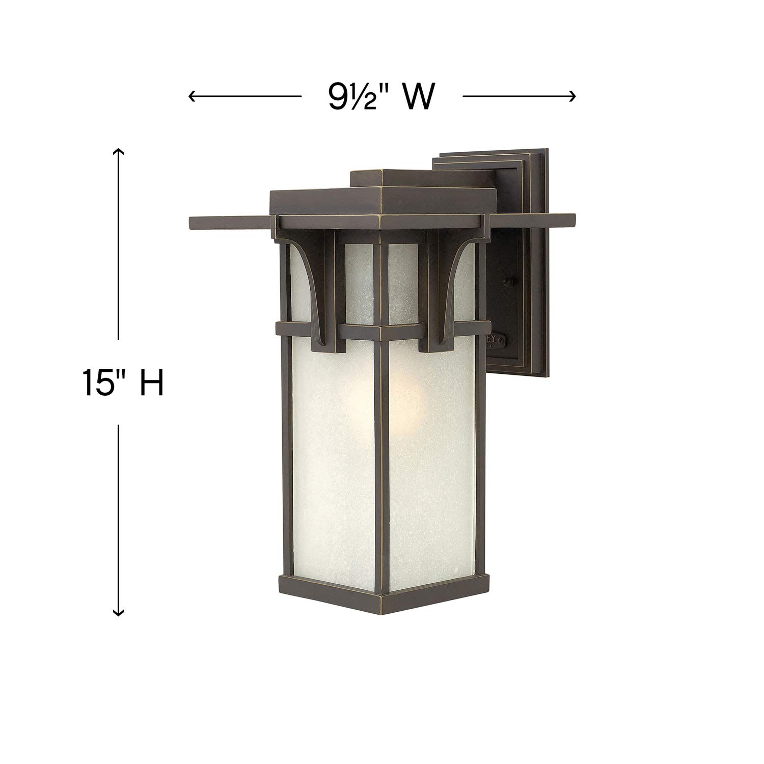 Hinkley Manhattan Collection One Light Medium Outdoor Wall Mount in Oil Rubbed Bronze - Durable Exterior Sconce for Porch, Patio & Entryway Lighting