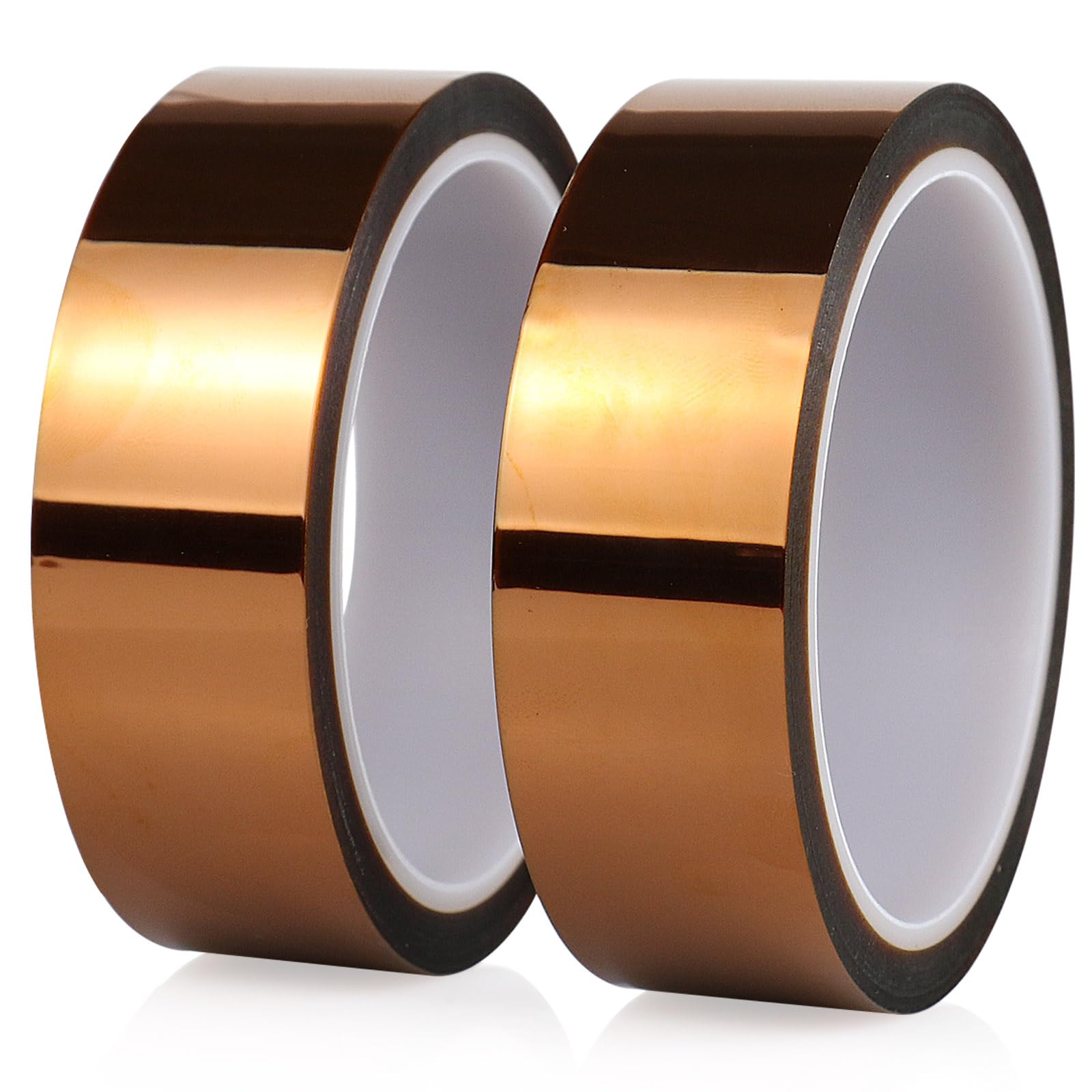 BOMEI PACK High Temperature Resistant Tape - Heat Resistant Thermal Tape for Heat Transfer, CPU & PCB Protection - 30mm x 33m Polyimide Tape for Vinyl Press, Electronics Repair, and DIY Craft Projects