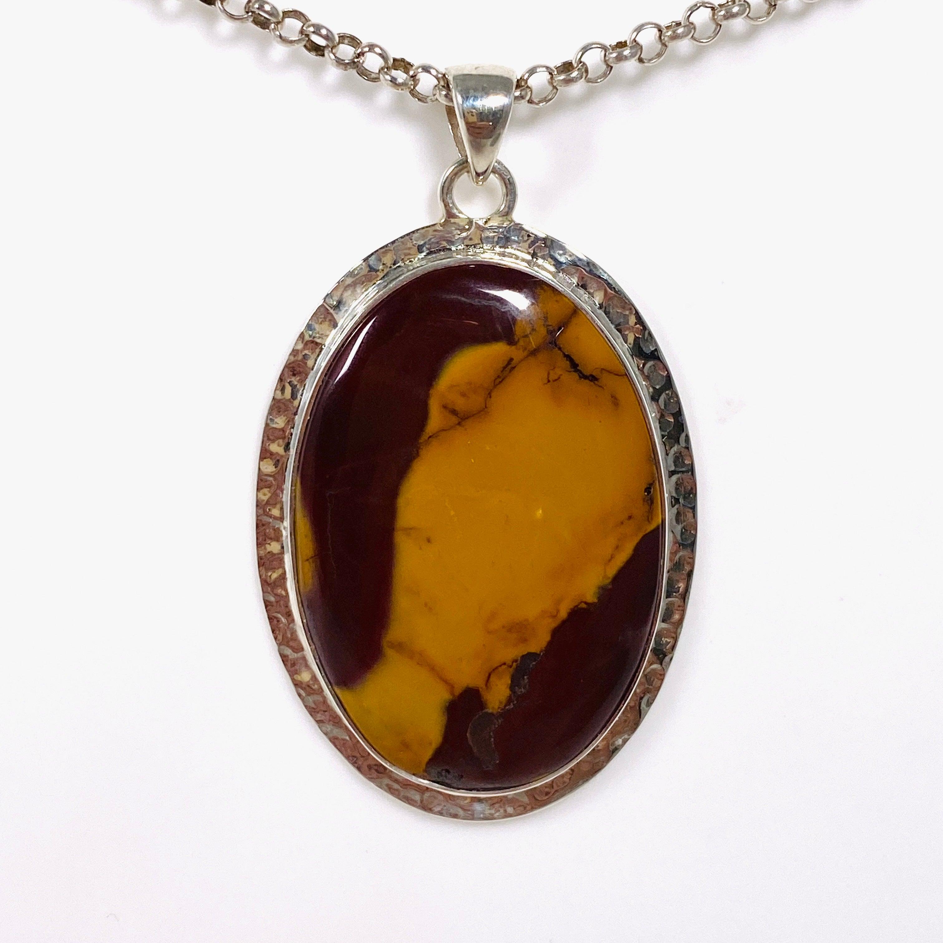 Natural Mookaite Gemstone Oval Pendant Necklace KPGJ4145 - Elegant Handmade Jewelry for Women, Gift for Her, Perfect for Everyday Wear & Special Occasions