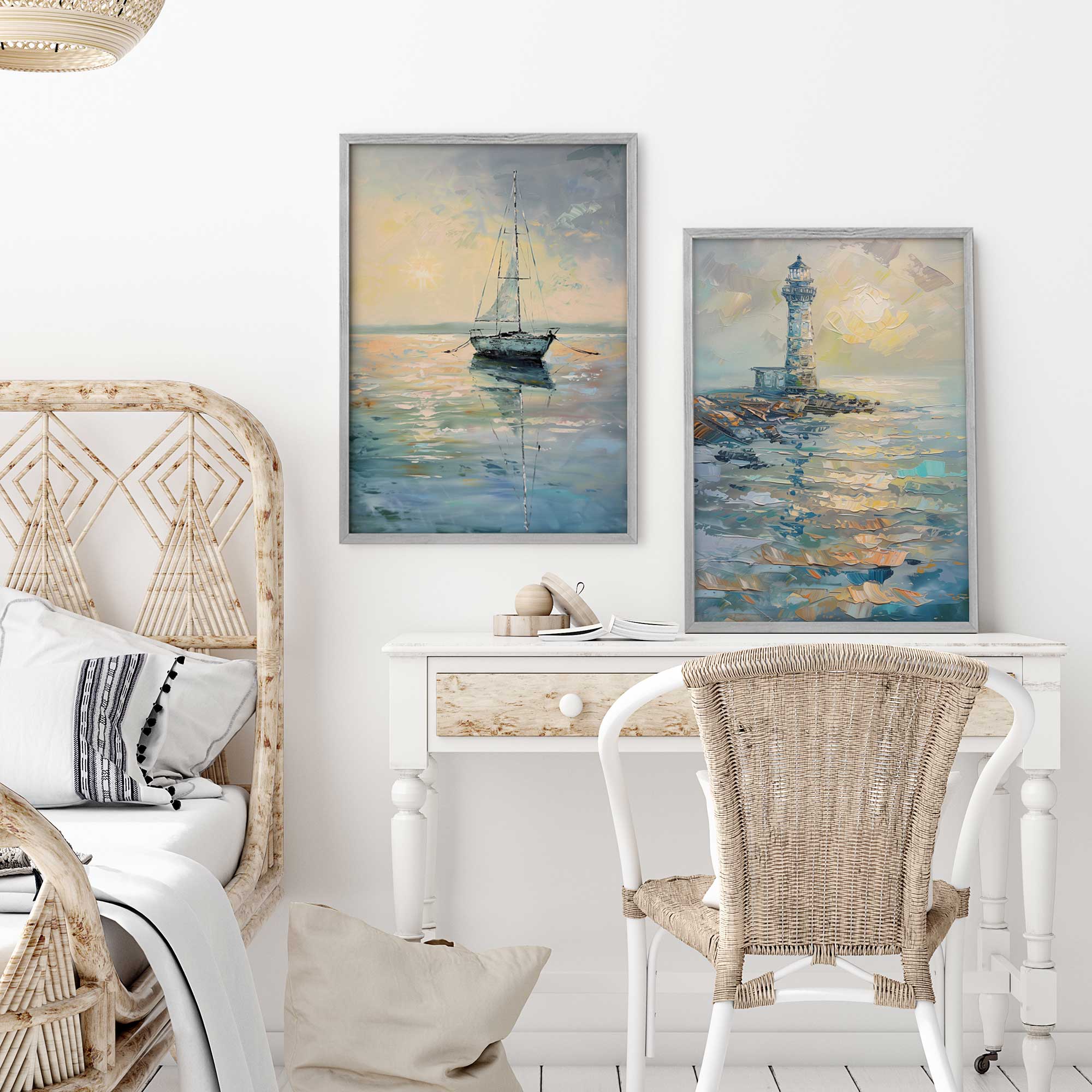 Harbor Glow Set of 2 Premium Archival Matte Paper Prints - Perfect for Home Decor, Wall Art & Office Aesthetics