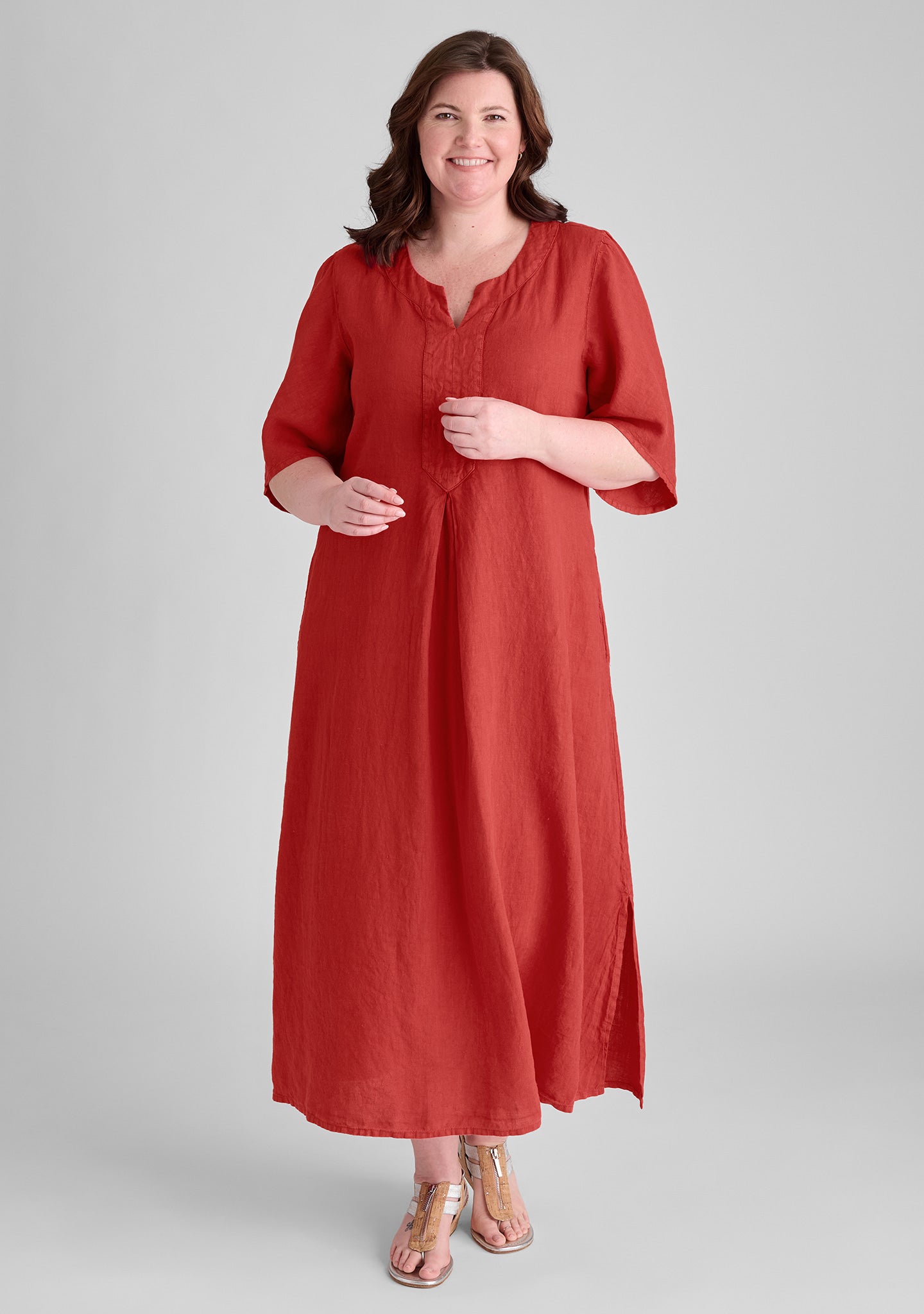 Stylish Linen Caftan Maxi Dress for Women - Boho Summer Beach Cover Up & Casual Lounge Wear