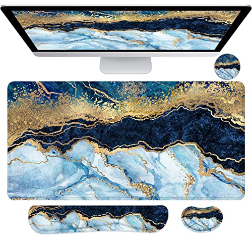 4Pcs-Blue & White Marble