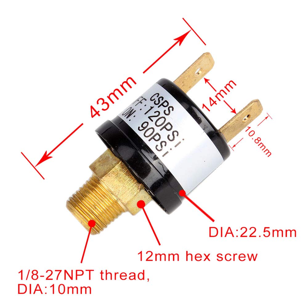 Heavy Duty 120-150 PSI Air Compressor Pressure Control Switch Valve - Perfect for Industrial Tools, Pneumatic Systems & Auto Repair Shops
