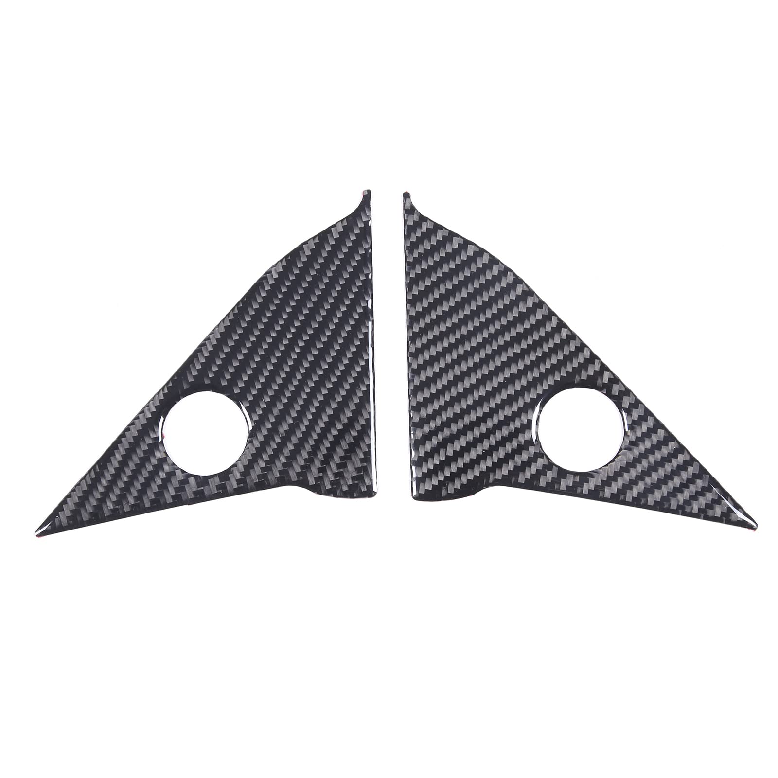 Premium Soft Carbon Fiber Car Door A-Pillar Speaker Panel Trim Sticker for Nissan 350Z 2003-2006 - Black Front Door Triangle Speaker Frame Cover Accessories | Enhances Interior Style & Protects A-Pillar Area
