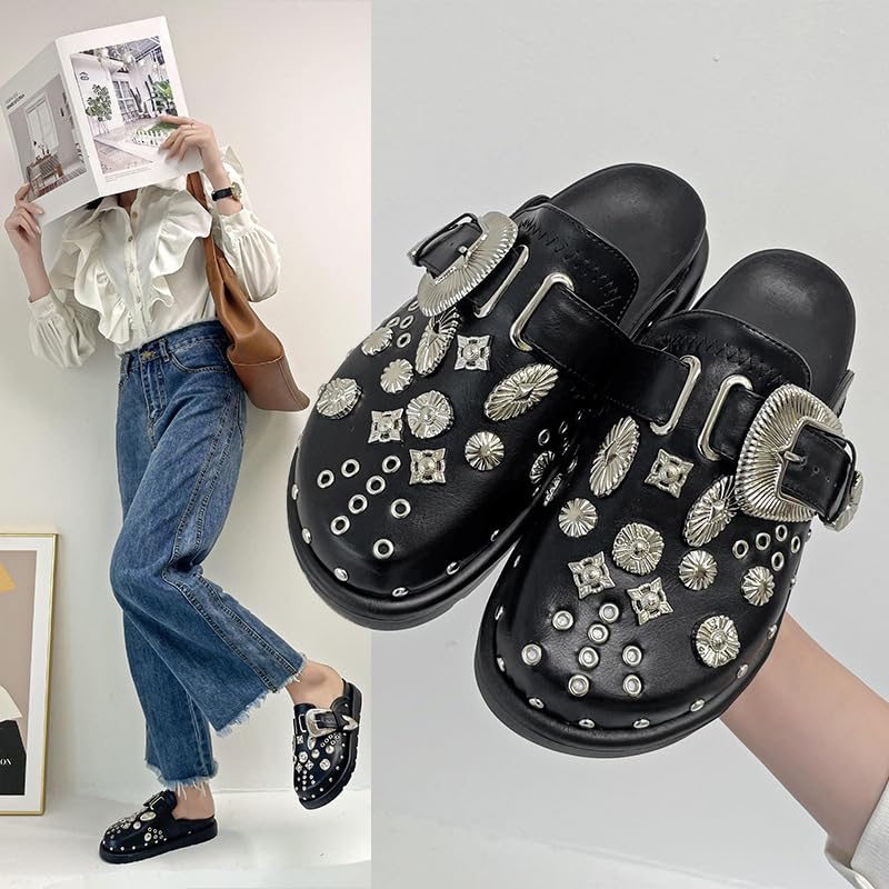 GGOOB Y2K Punk Platform Clogs for Women - Emo Shoes & Slippers with Thick Sole - Perfect for Gothic Fashion, Concerts, and Retro Outfits