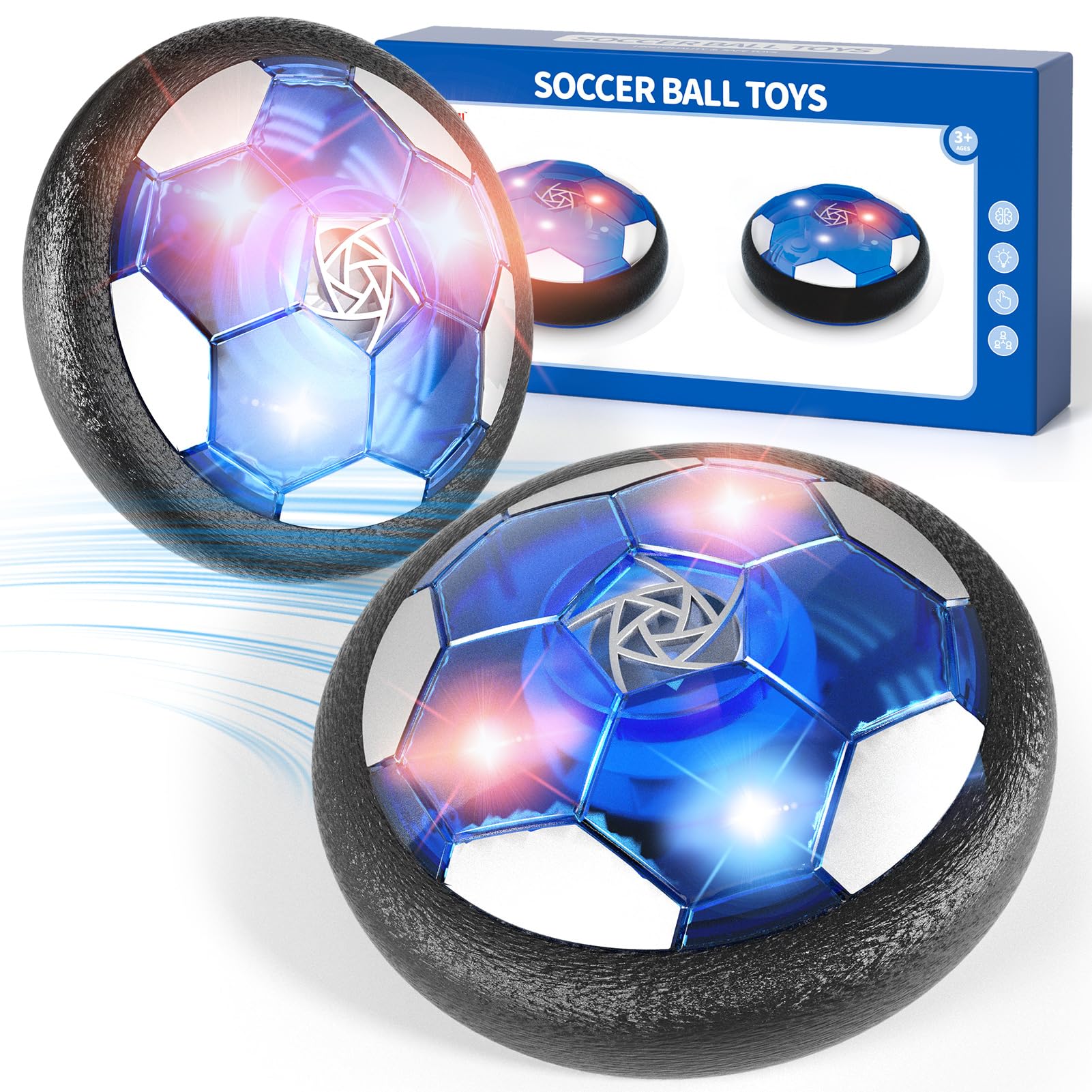 2PCS Hover Soccer Ball Toys for Kids - Indoor Outdoor Sports Game for Boys & Girls Ages 3-8 - Cool Birthday Gifts for 3 4 5 Year Old Boys - Perfect for Backyard Play, Birthday Parties & Family Fun