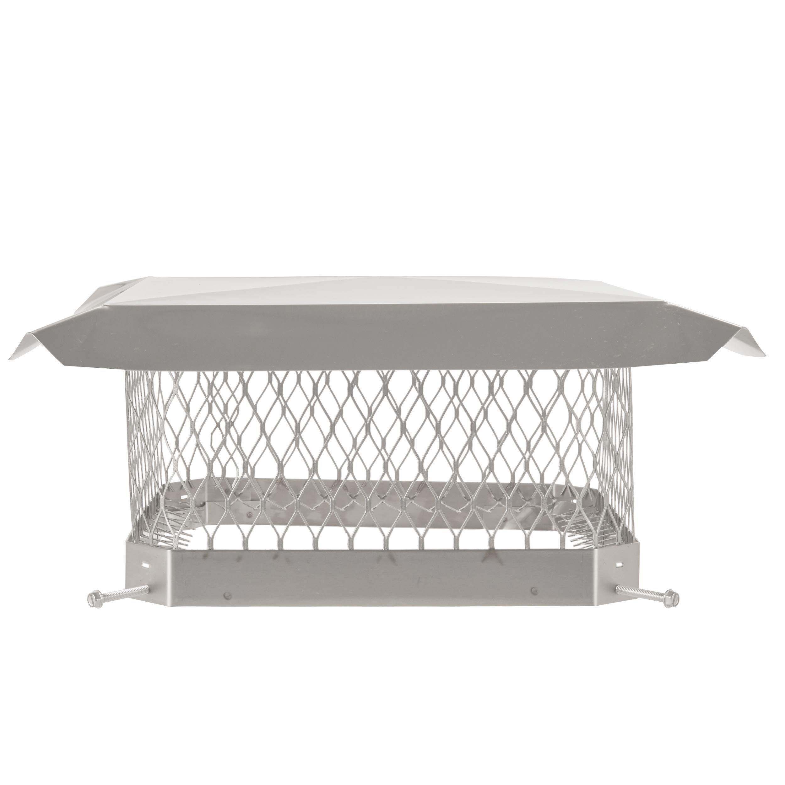 13x13 Inch Stainless Steel Chimney Cap - Bolt-On Chimney Cover for Existing Tiles, Durable Chimney Vent Cap (HY-C SPSS1313) - Perfect for Home Roof Protection & Weatherproofing