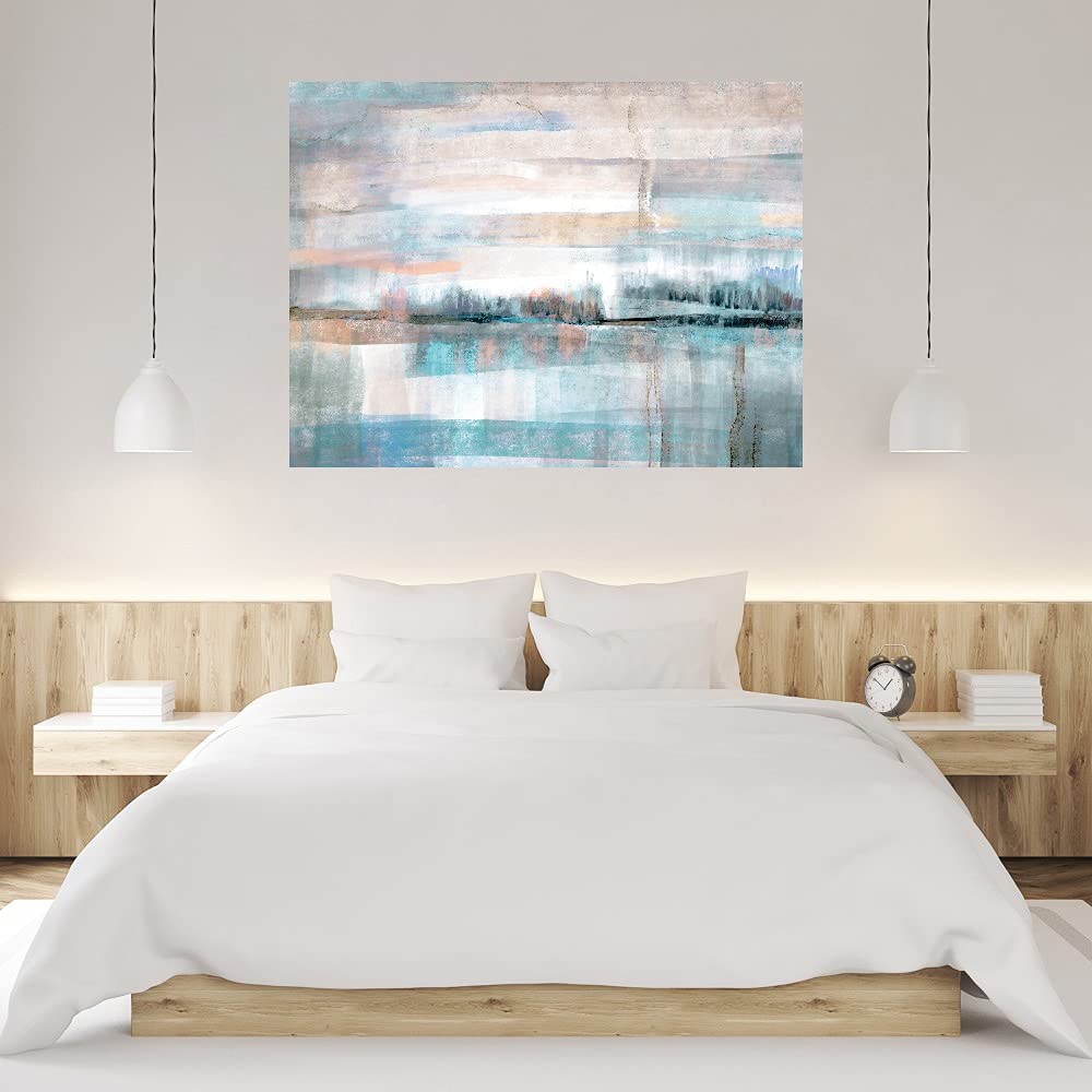 Hand-Painted Pastel Valley Fine Art Canvas Wall Decor by Artist Nan - 43x32 Inch Ready to Hang Painting for Living Room, Bedroom, Office - Perfect for Home Decor, Housewarming Gifts & Interior Design