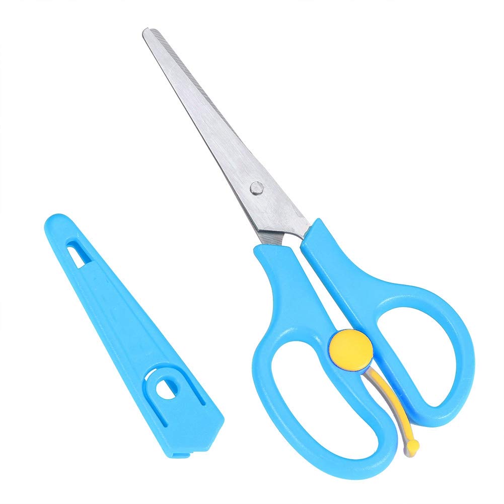 **Blue & Red Stainless Steel Baby Food Scissors – Safe, Portable Infant Food Cutter with Cover for Puree, Soft Foods & Complementary Feeding – Ideal for Travel, Home & On-the-Go Meals**
