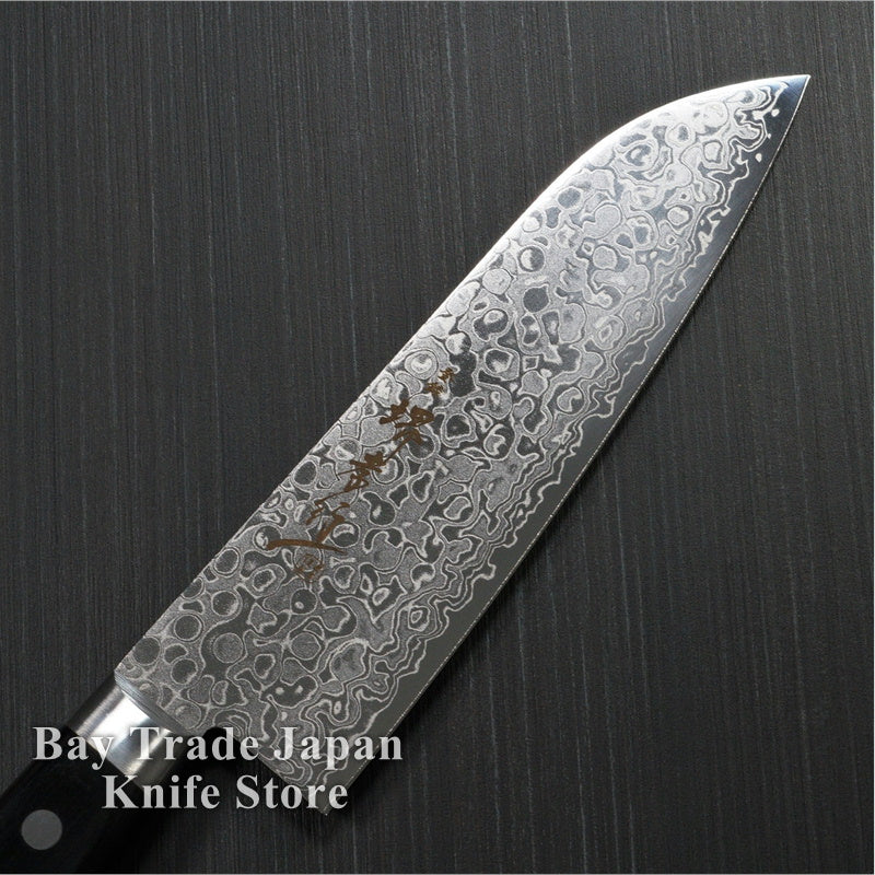 Premium Sakai Takayuki AUS10 45-Layer Mirror Damascus Santoku Knife 170mm - Japanese Kitchen Knife for Professional Chefs & Home Cooking, Perfect for Slicing, Dicing & Mincing Vegetables, Meat & Fish