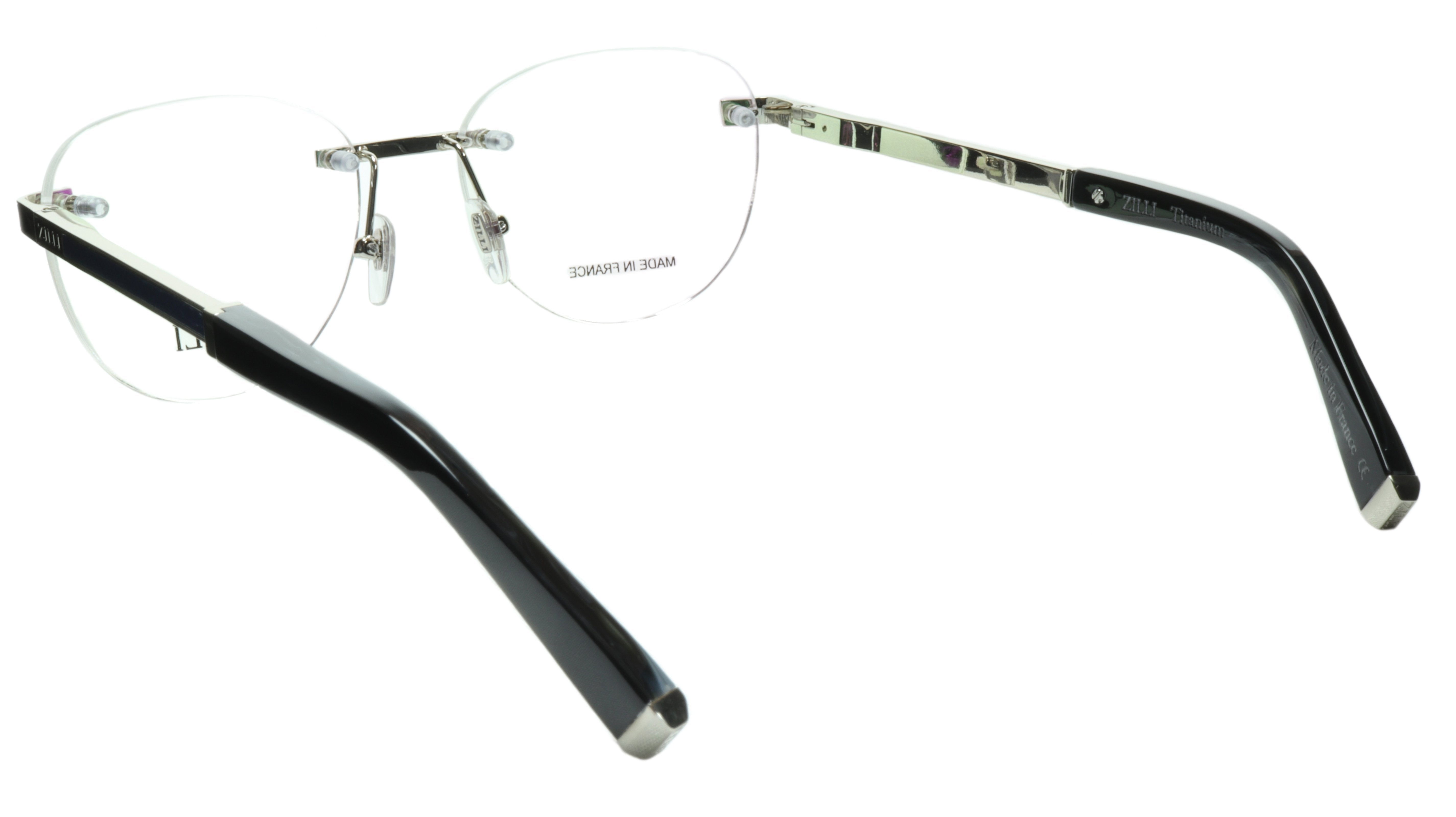 ZILLI Premium Titanium Acetate Eyeglasses Frame - Silver Blue - Made in France (Model ZI 60035 C08) | Lightweight & Durable for Work, Reading & Fashion